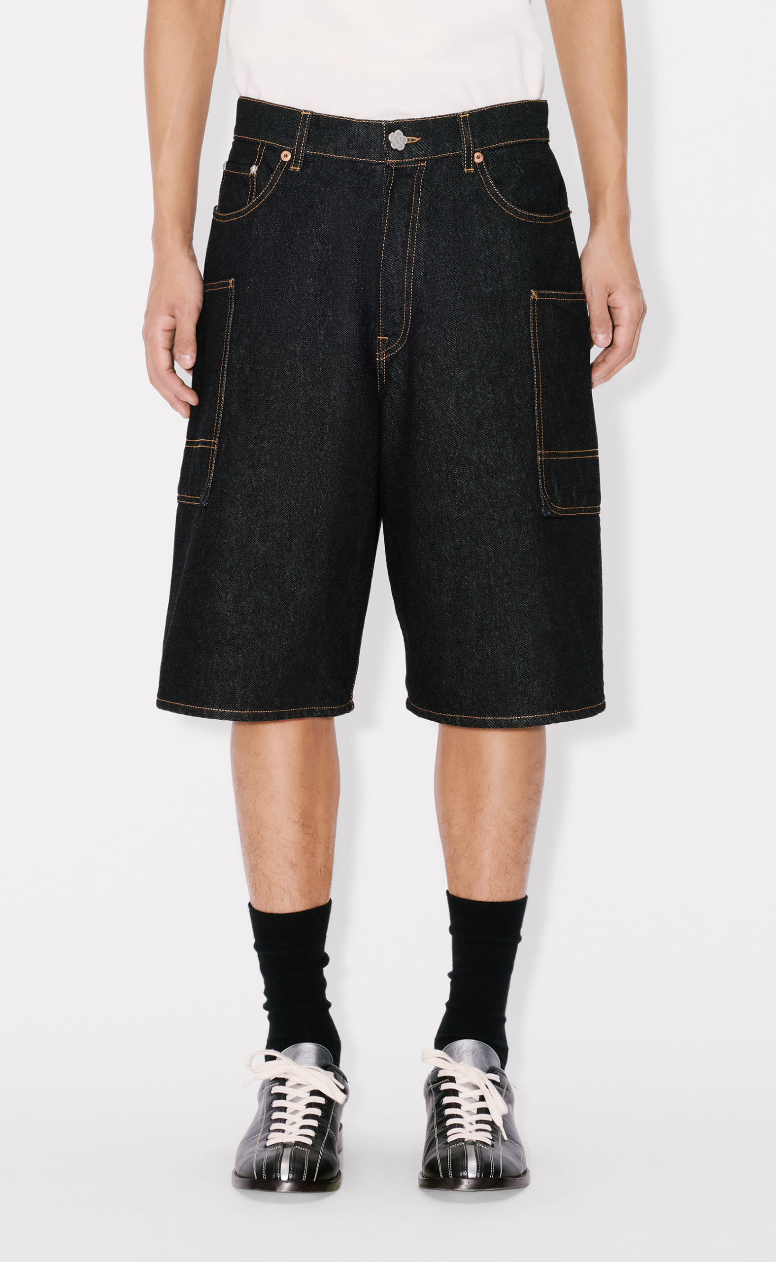 CARGO MONKEY RINSE BLUE DENIM SHORTS