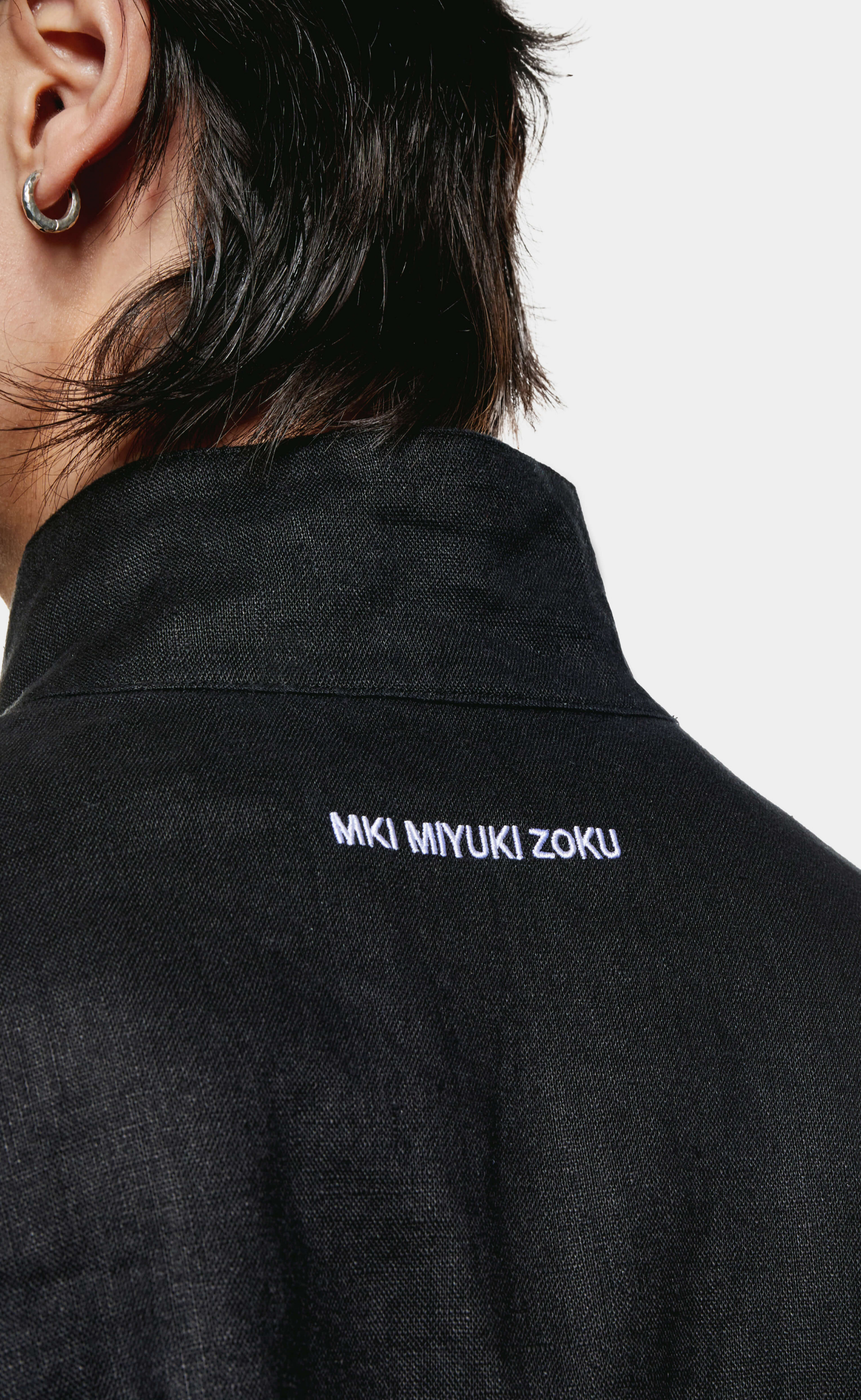 LINEN TRACK BLACK JACKET
