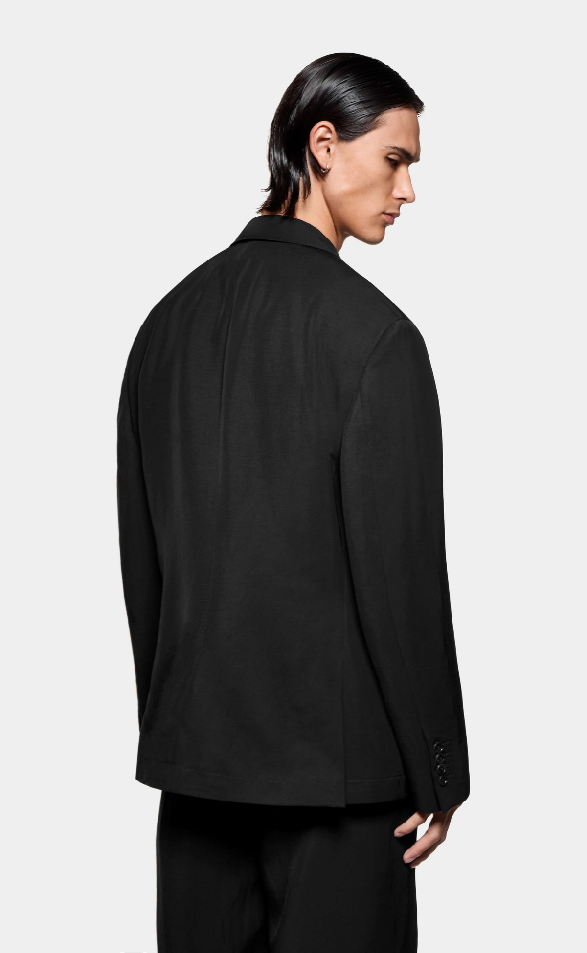 DOUBLE BREASTED SUIT BLACK JACKET
