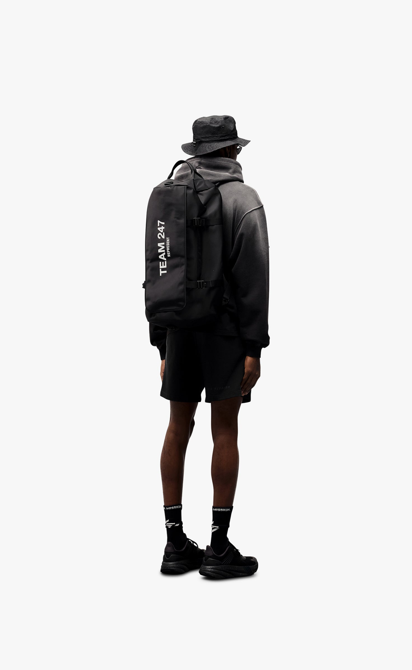 247 MOTION OVERSIZED BLACK HOODIE