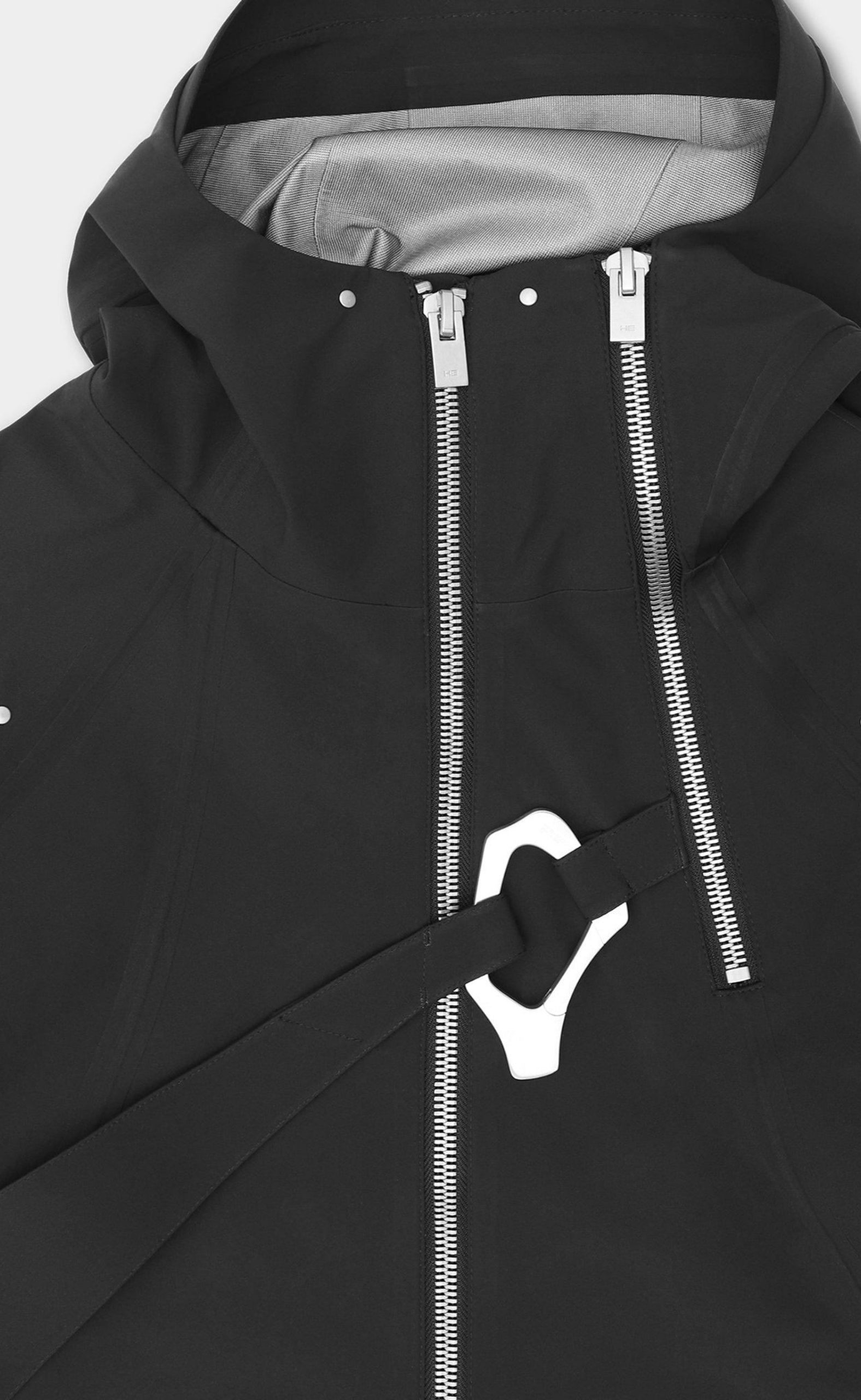 MOIRE TECHNICAL BLACK JACKET