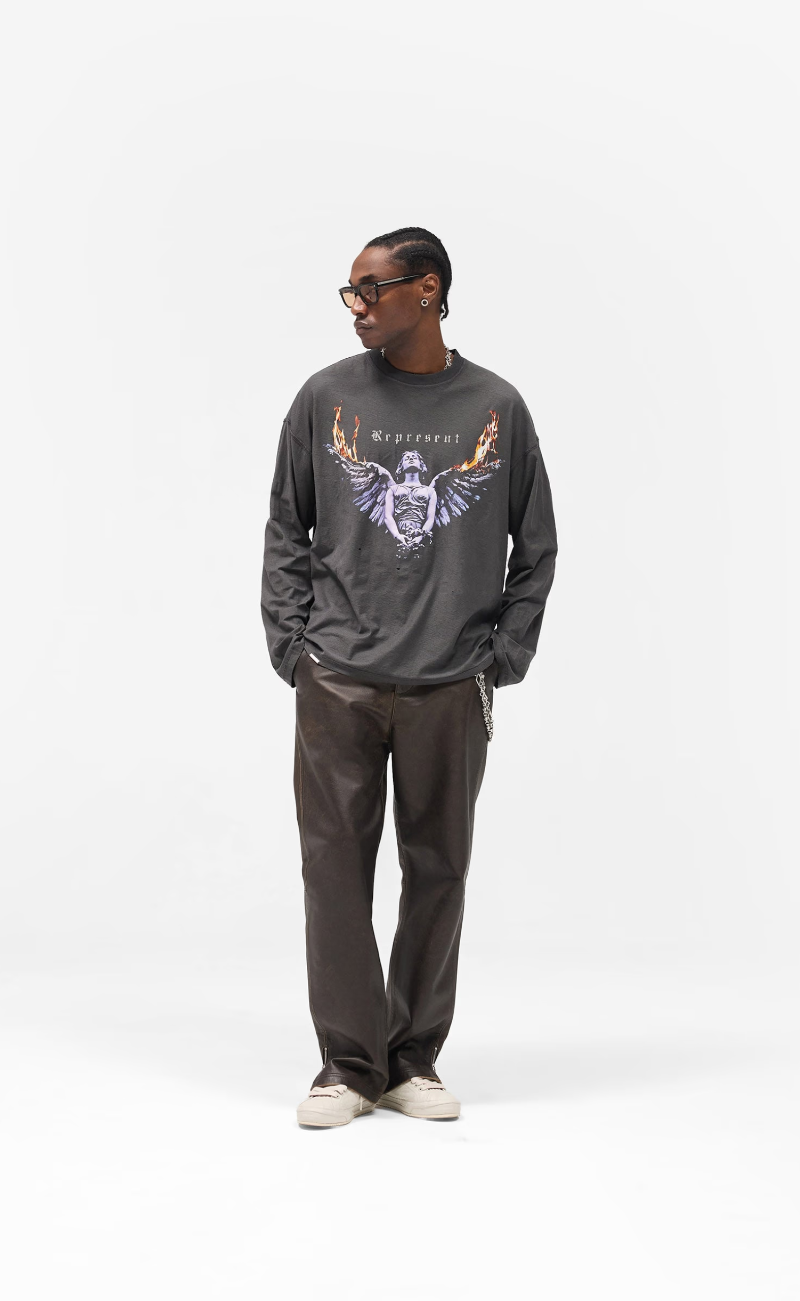 REPRESENT LIVING LEGACY TOUR SUN FADE GREY LONGSLEEVE