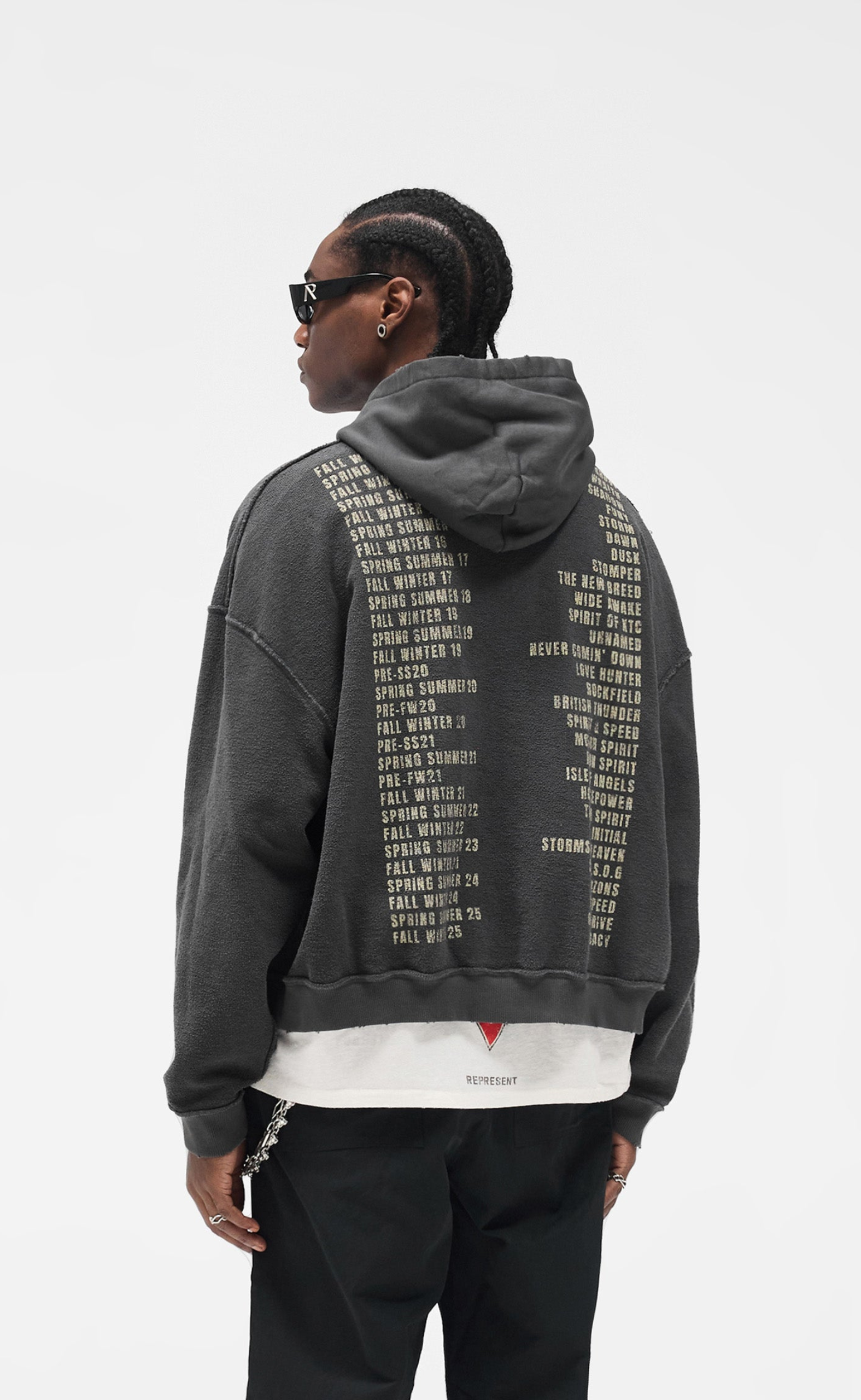 REPRESENT LIVING LEGACY TOUR SUN FADE GREY HOODIE