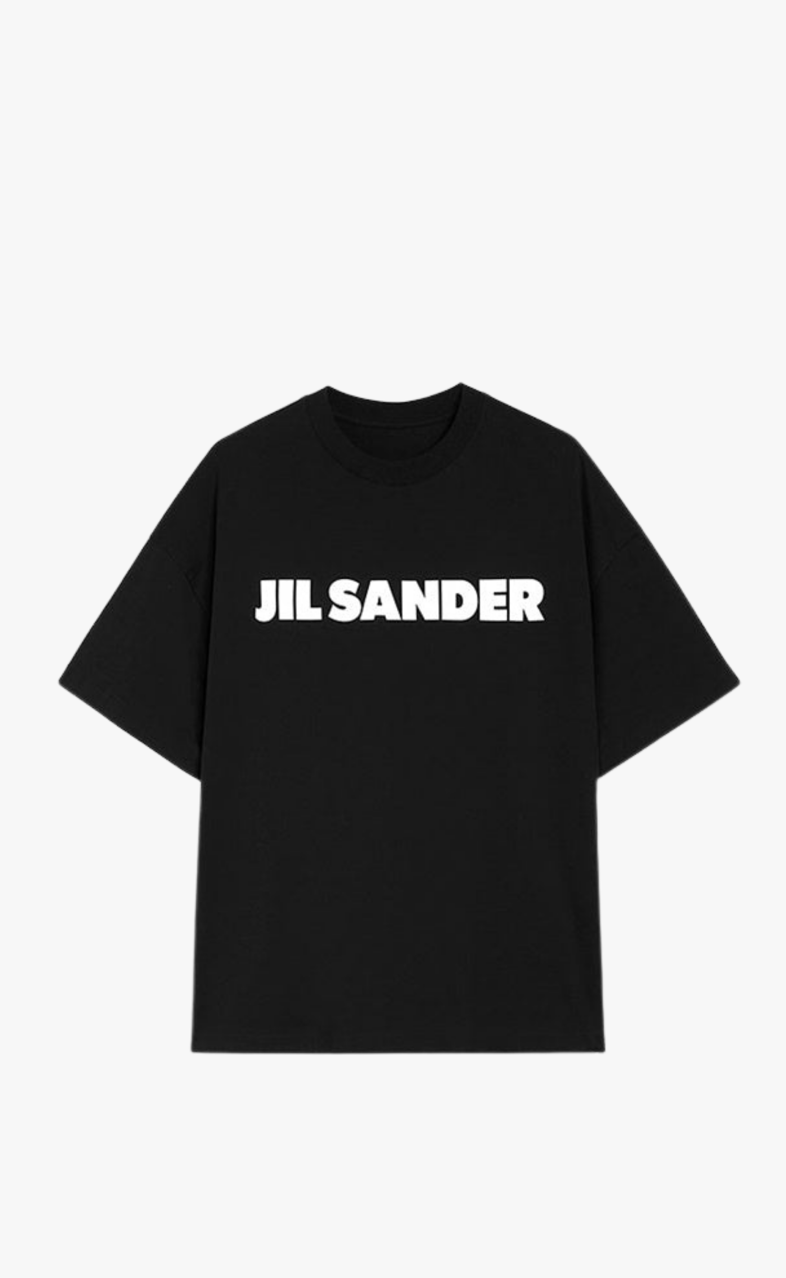 LOGO PRINT BOXY BLACK T-SHIRT