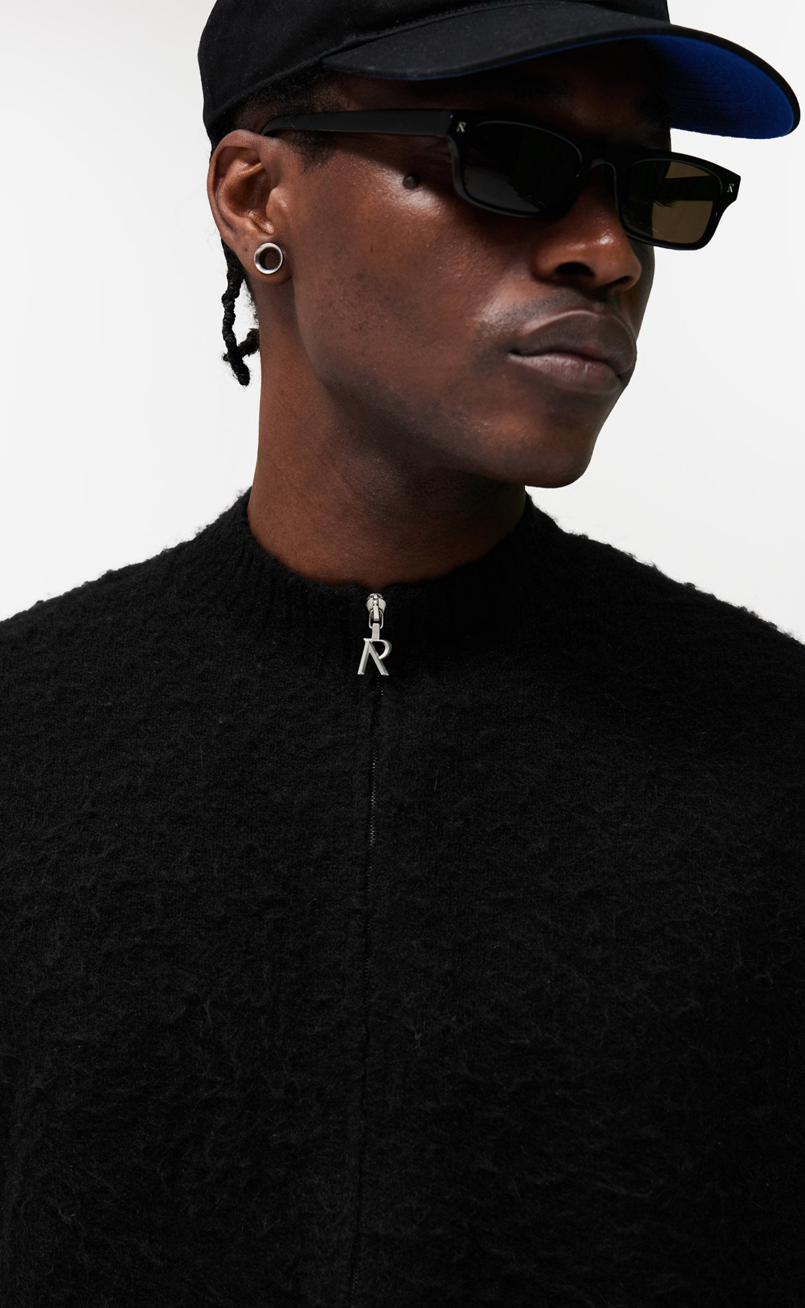 KNITTED BOMBER JET BLACK JACKET