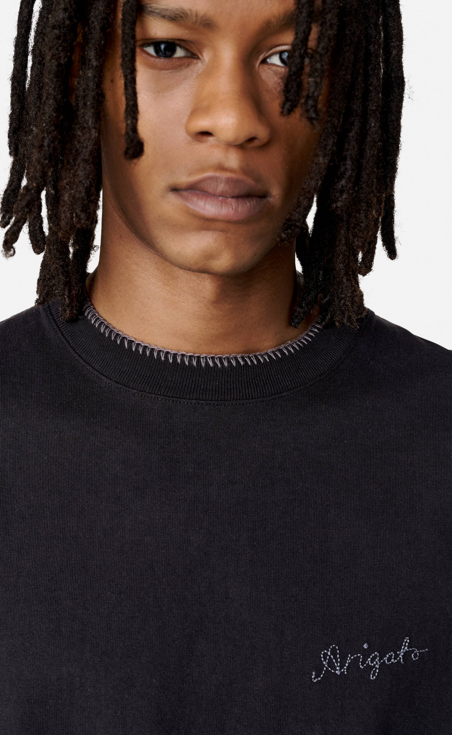 SEAM OVERSIZED BLACK T-SHIRT
