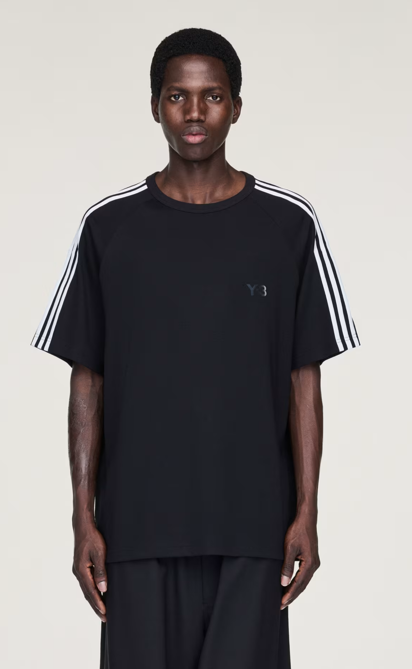 SHORT SLEEVE 3-STRIPES BLACK T-SHIRT