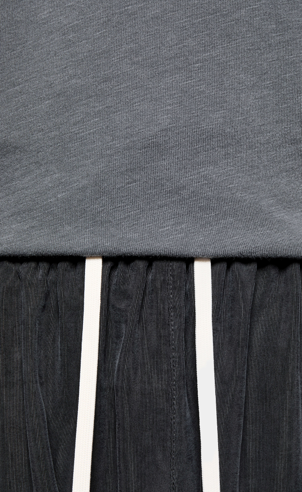 RIBBED CURPO WIDE LEG SUEDED BLACK SHORTS