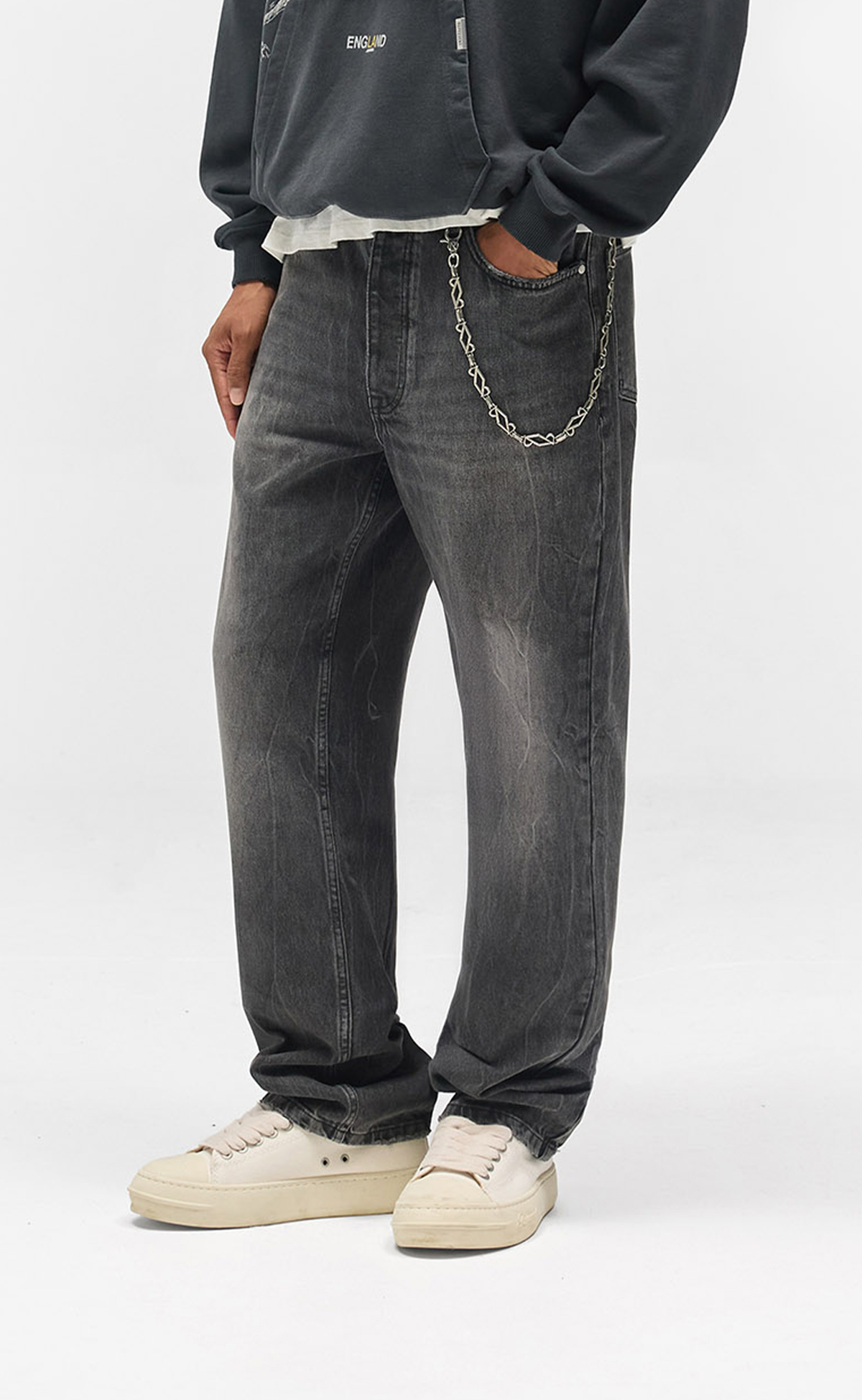 HEATON DENIM DIFFUSED BLACK JEANS