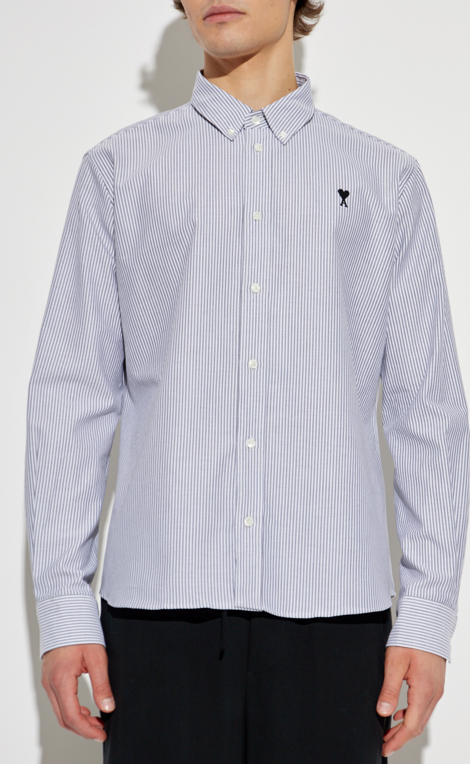 AMI DE COEUR OXFORD STRIPED GREY SHIRT