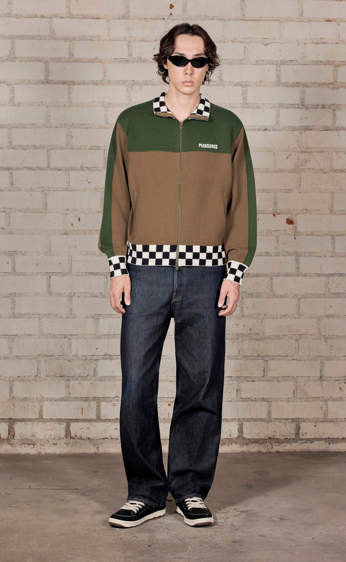 AUTOMATION KNITTED TRACK BROWN JACKET
