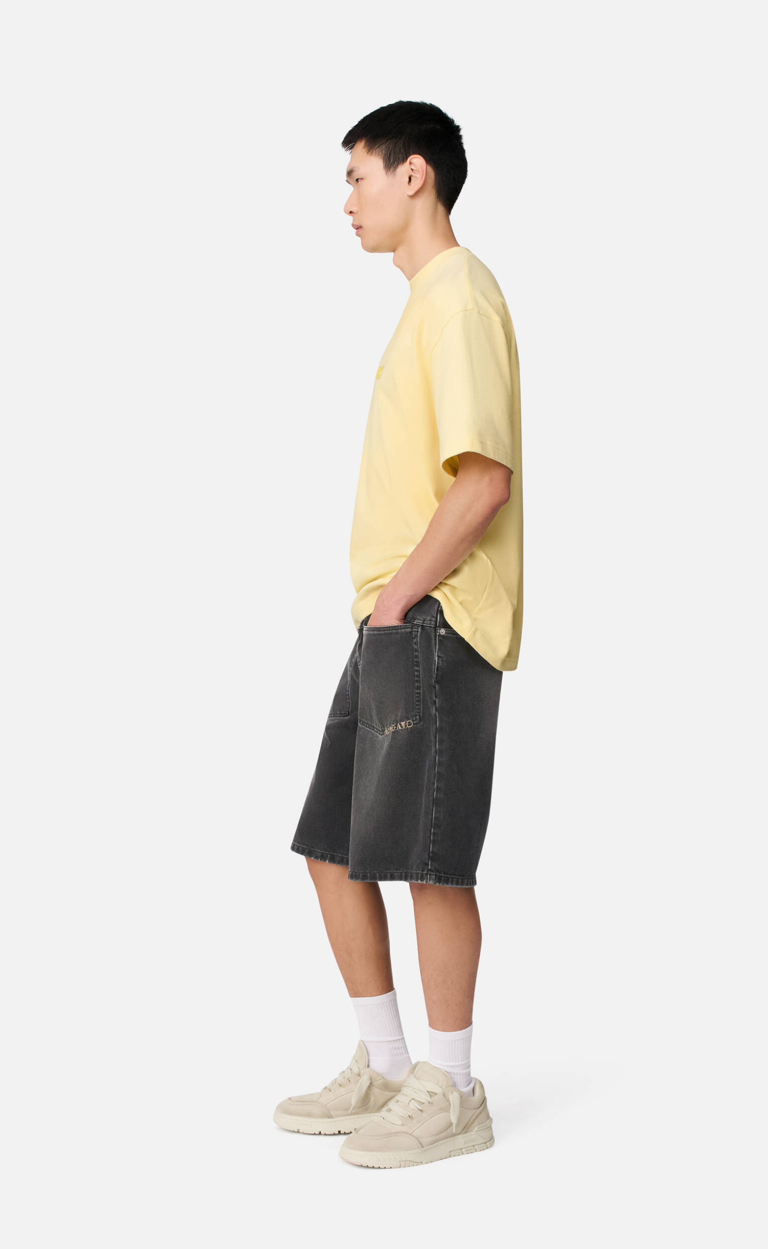INVERT DENIM DARK GREY SHORTS