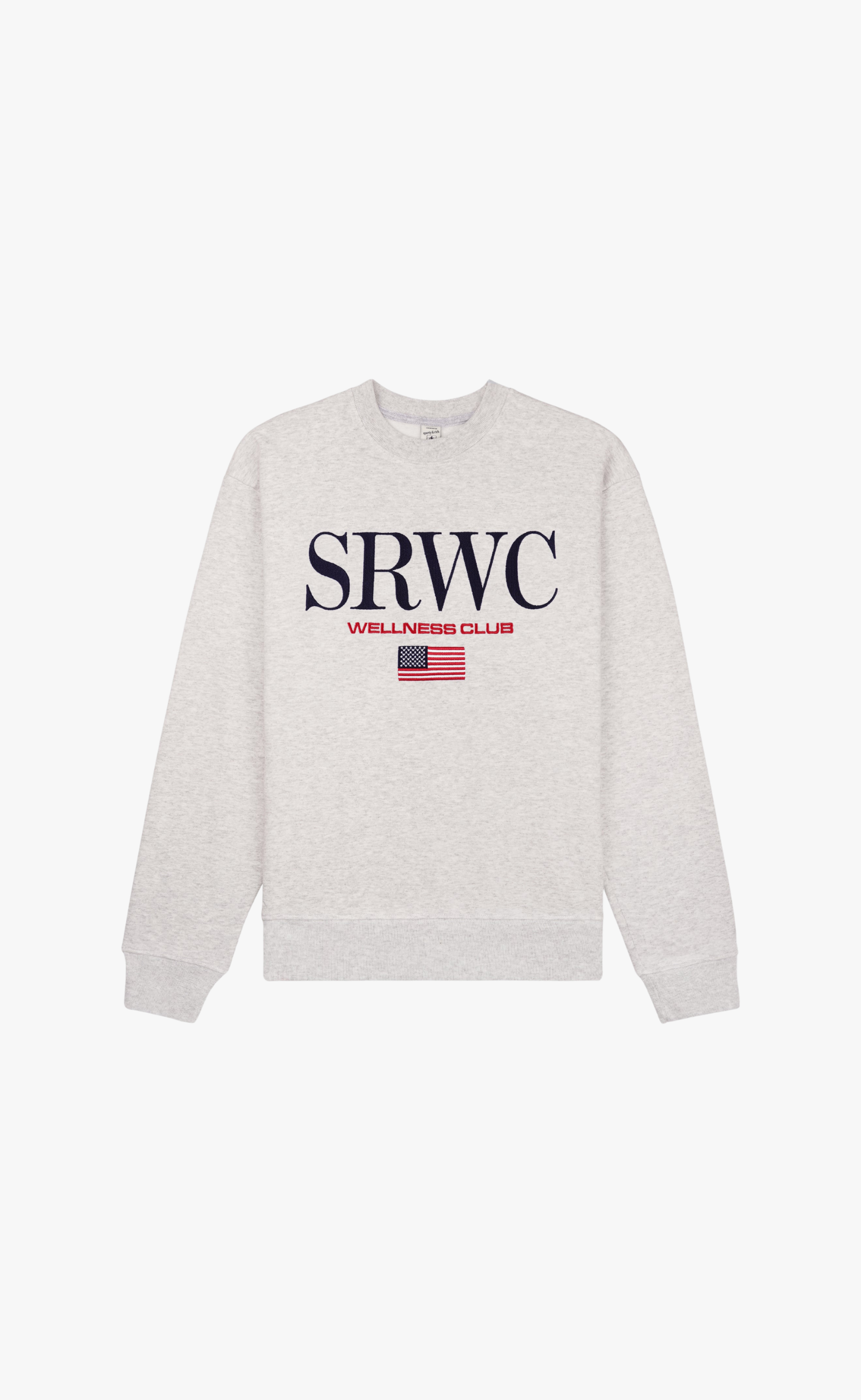NAUTICAL EMBROIDERED HEATHER GRAY CREWNECK