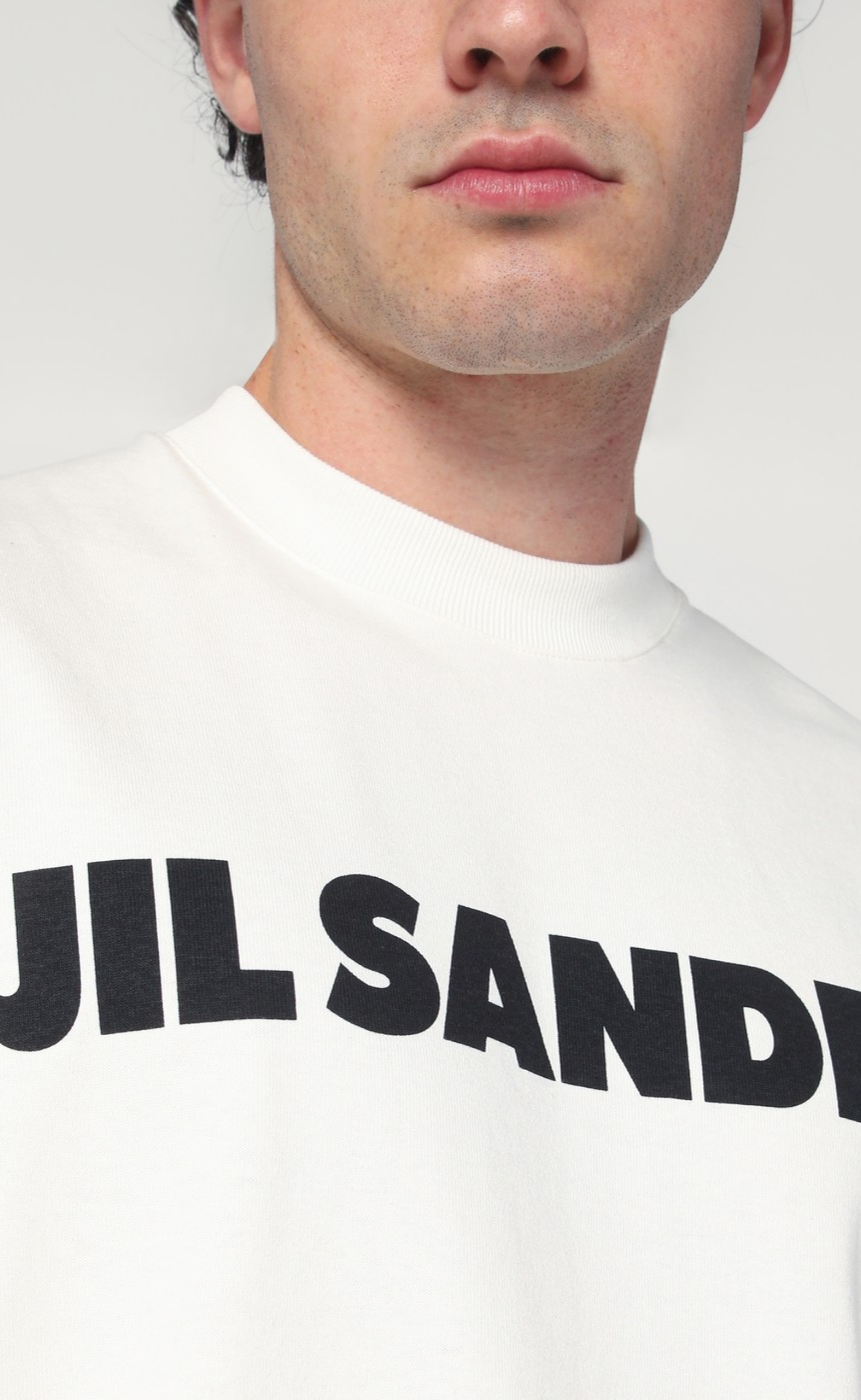 JIL SANDER PRINTED LOGO PORCELAIN T-SHIRT