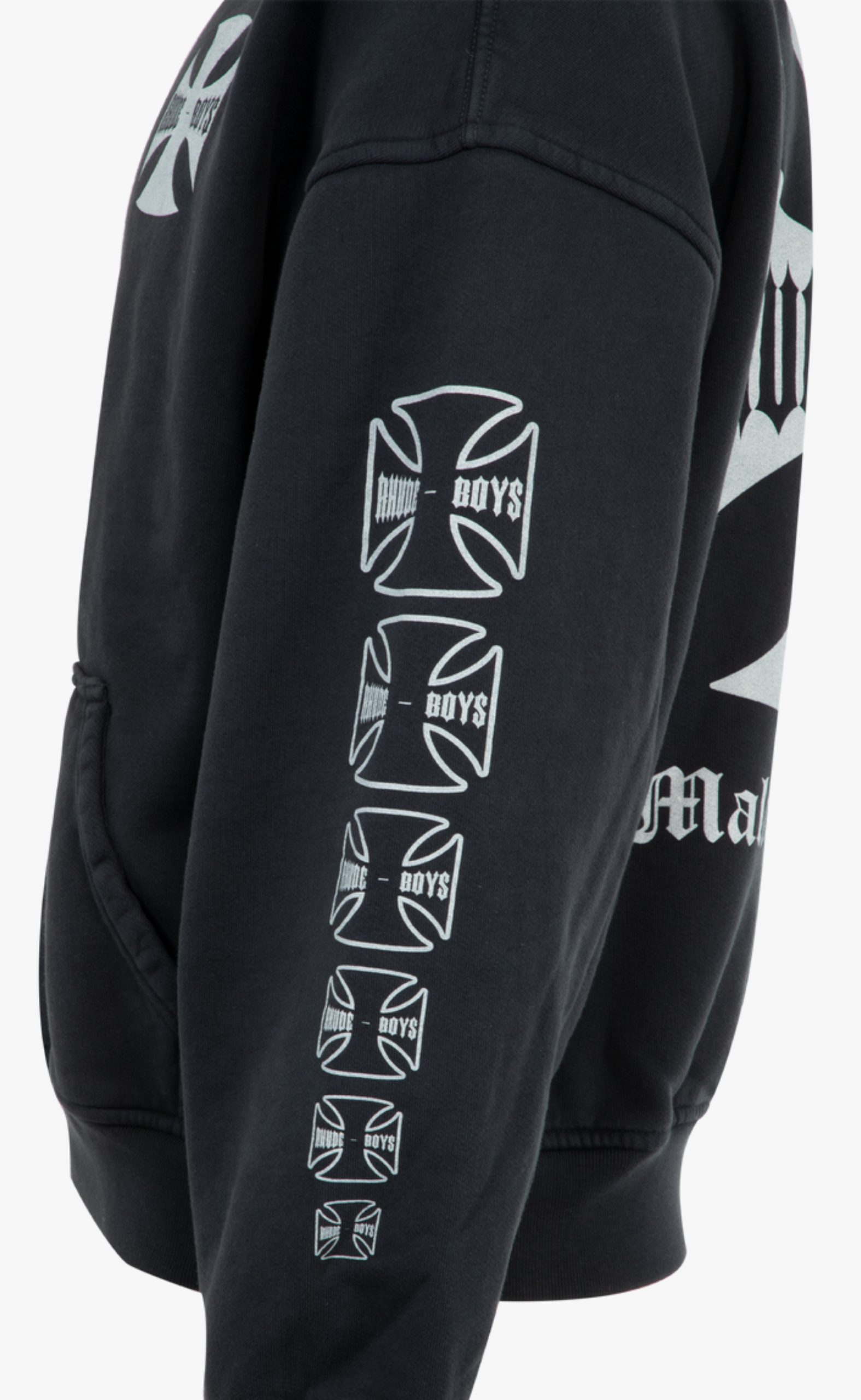 RHUDE BOYS VINTAGE BLACK HOODIE
