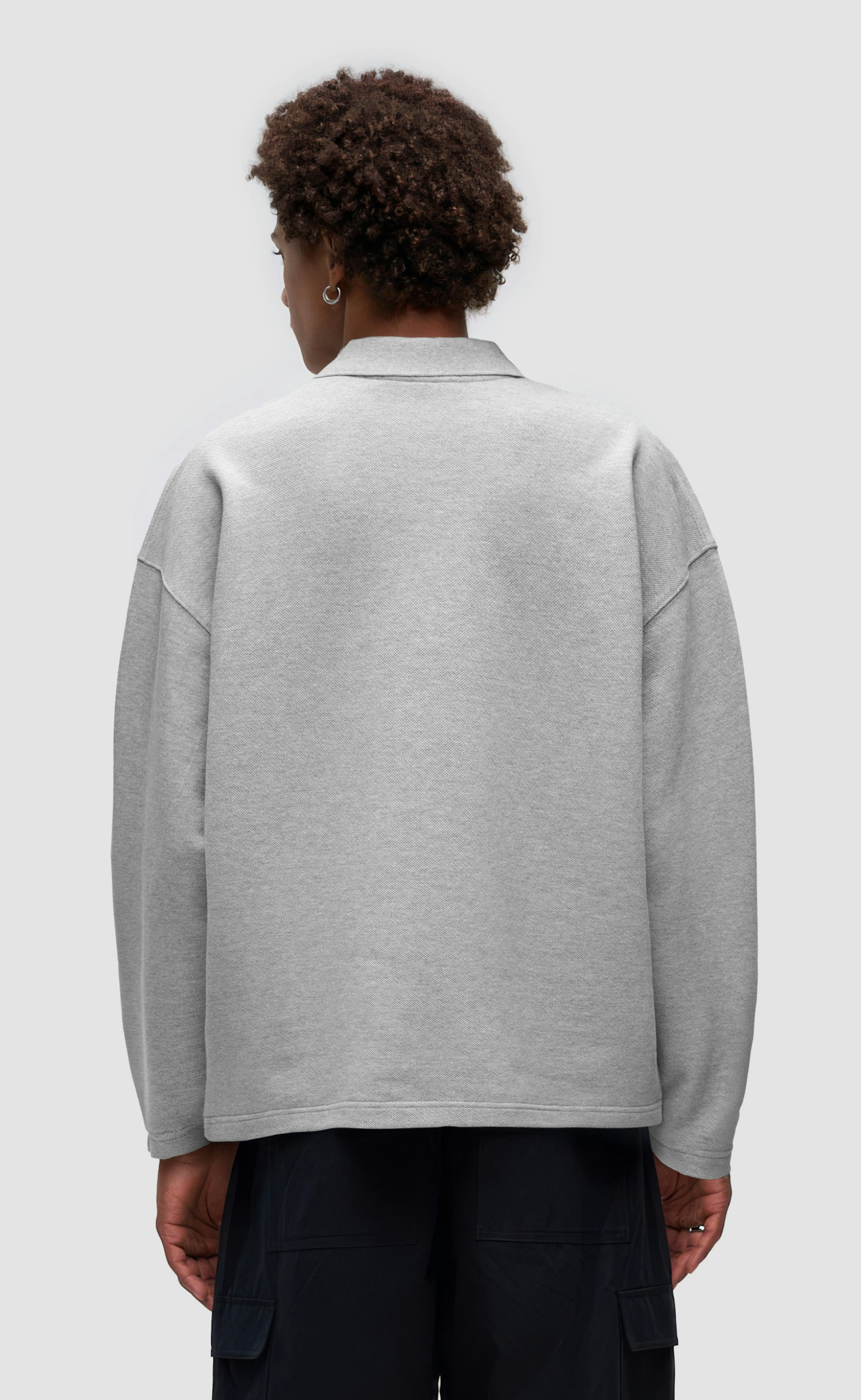 FRENNE POLO GRAY MELANGE LONGSLEEVE