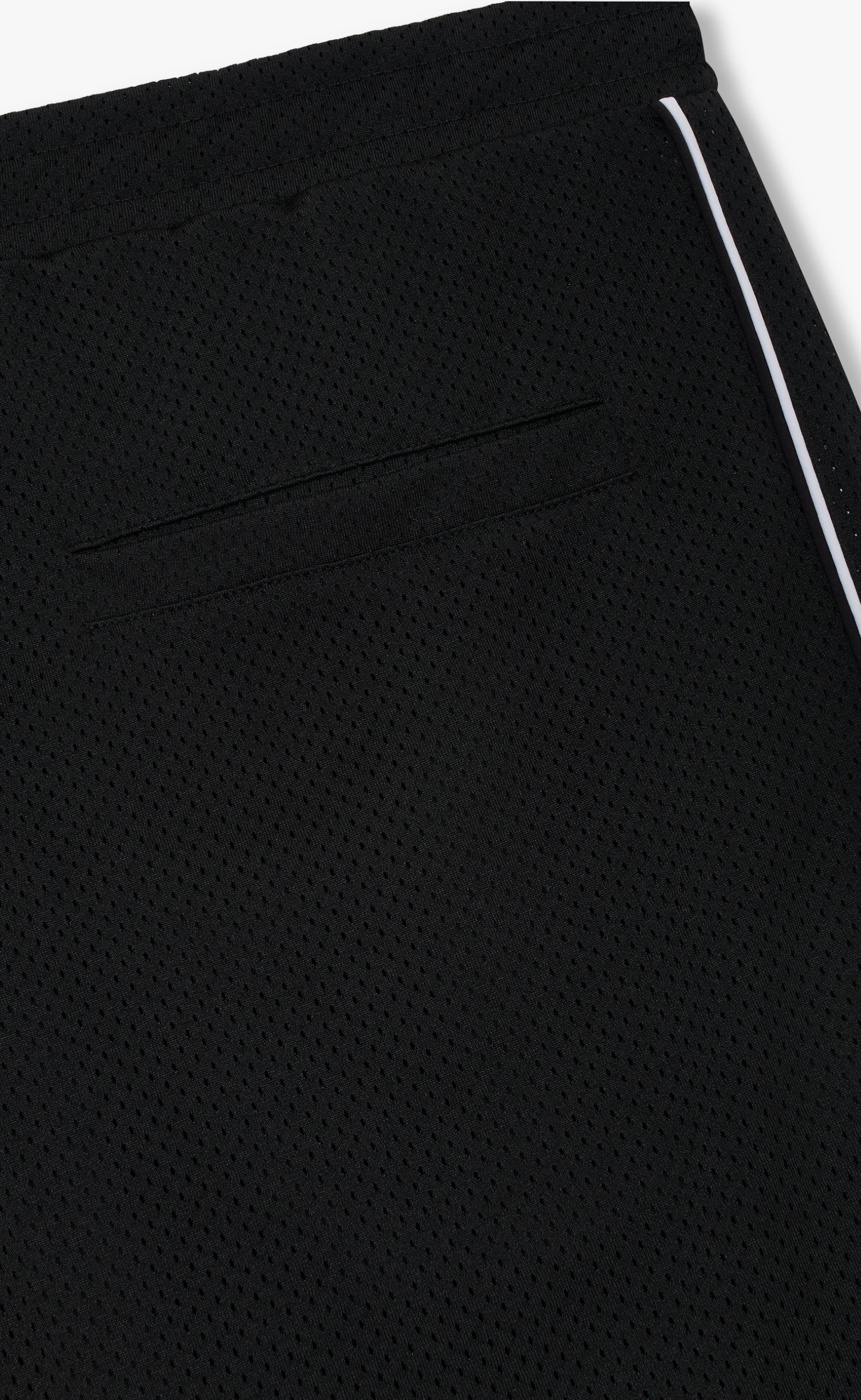 MESH PIPING PARACHUTE BLACK TRACK PANT