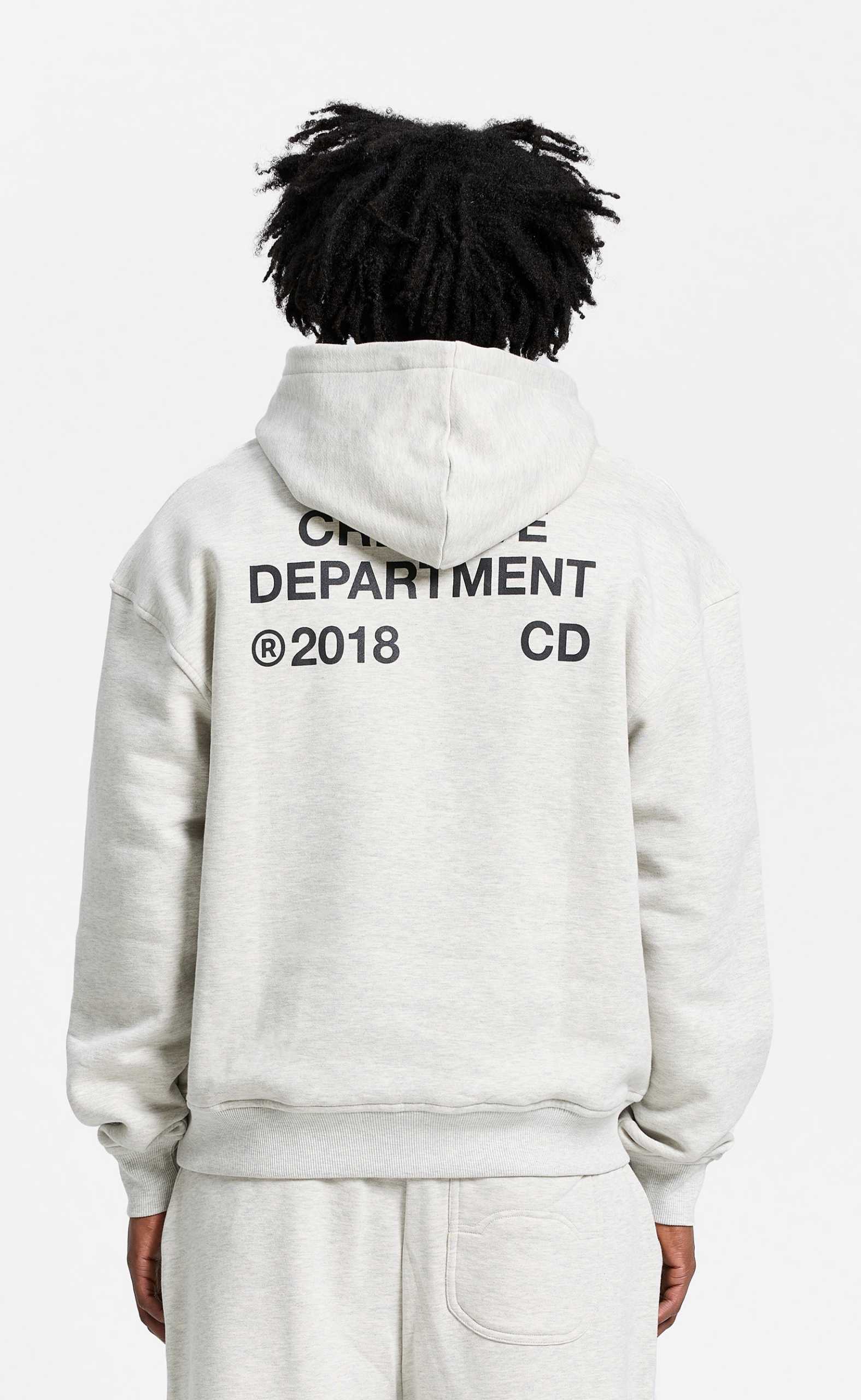 CREATIVE DEPT ZIP MELANGE GREY HOODIE