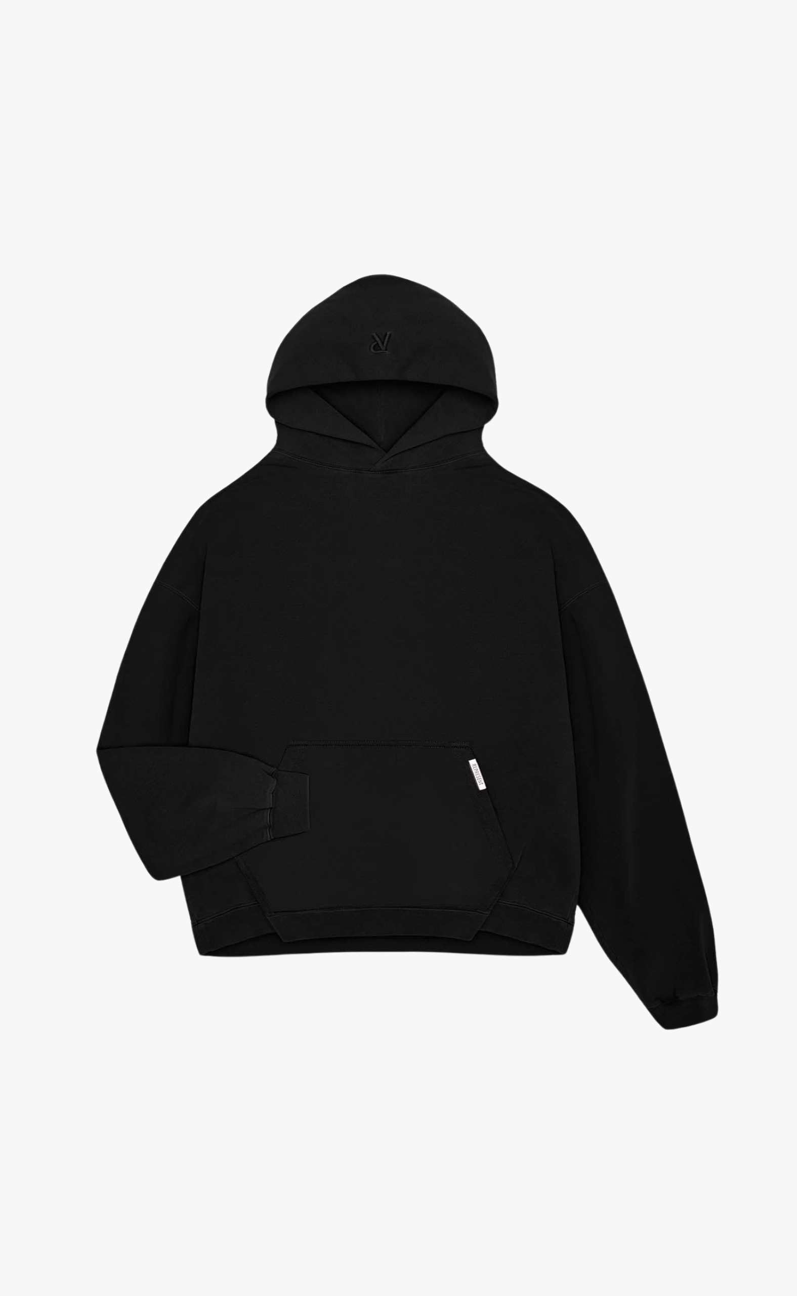INITIAL BOXY OVERSIZED BLACK HOODIE