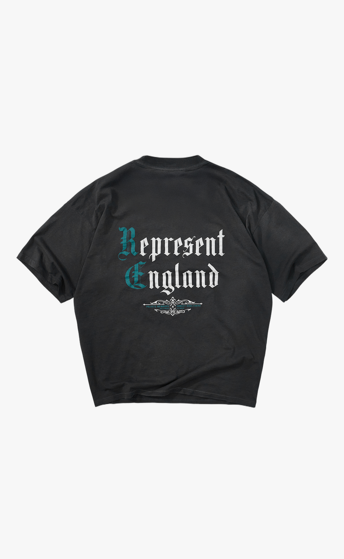 PRIVATE MEMBERS STAINED BLACK T-SHIRT