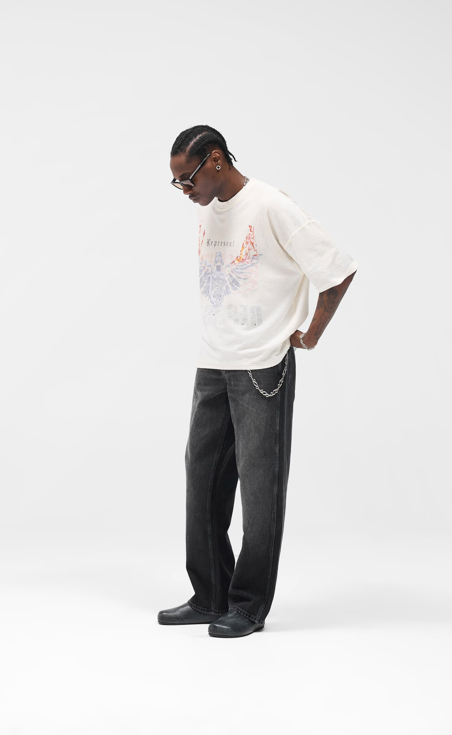 REPRESENT LIVING LEGACY WASHED ECRU T-SHIRT