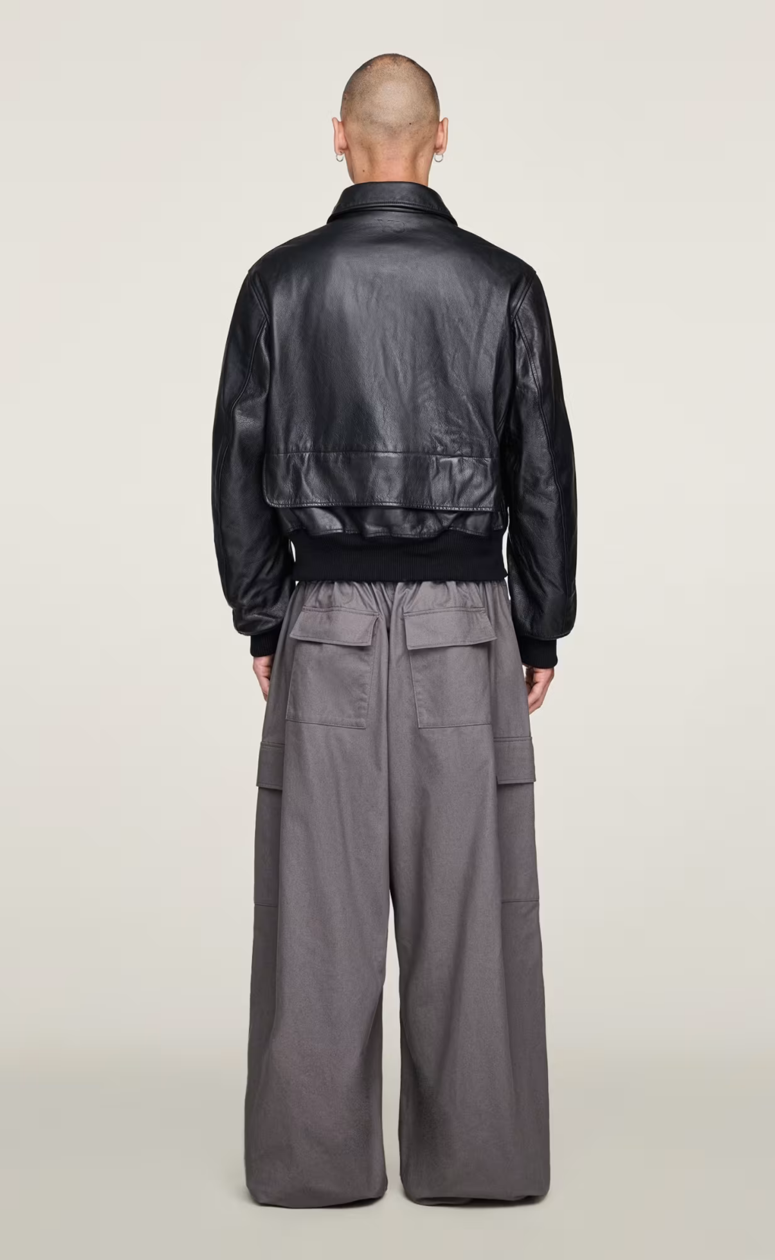 LEATHER BOMBER BLACK JACKET