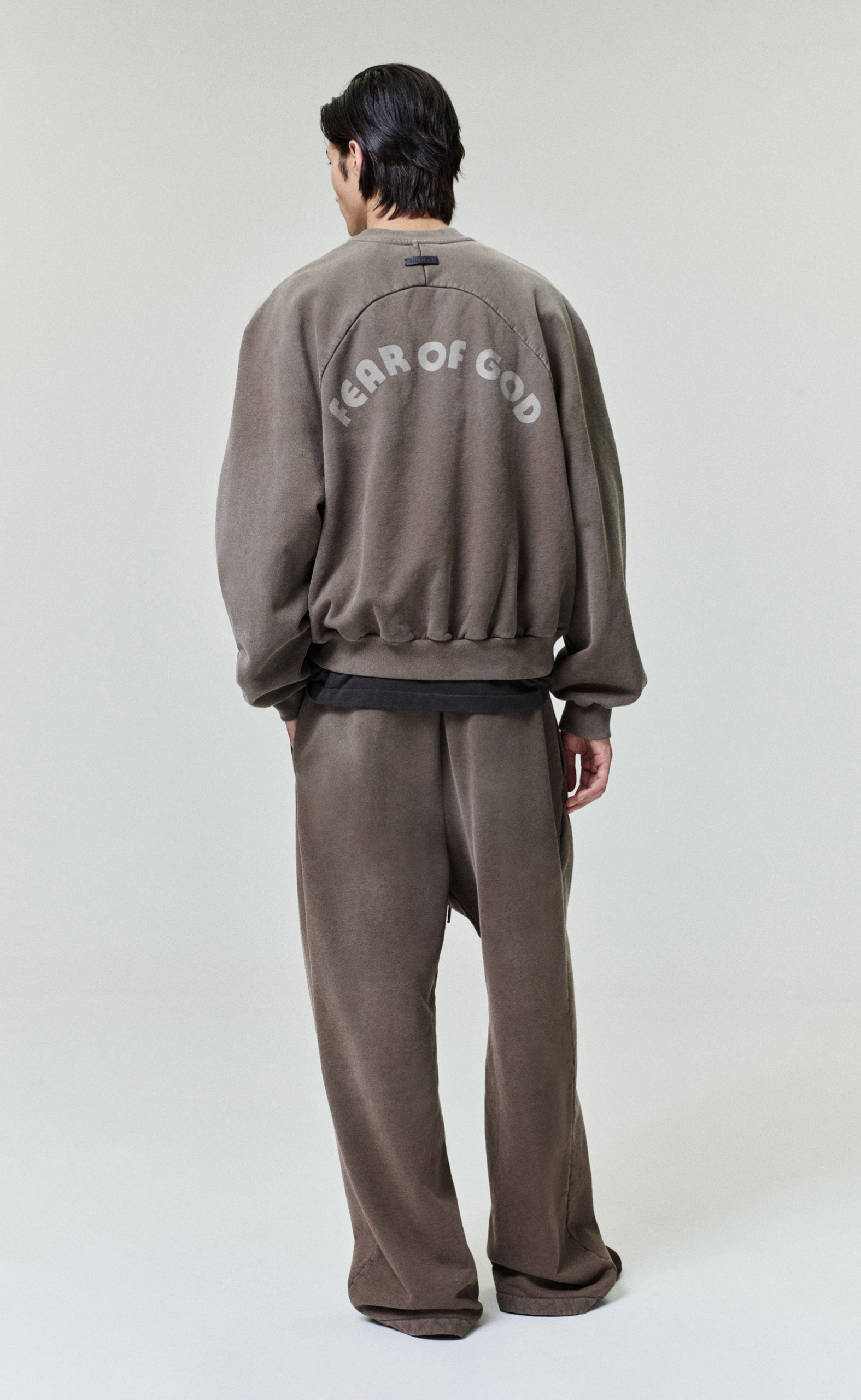 SUNFADED WIDE LEG FADED BROWN SWEATPANTS