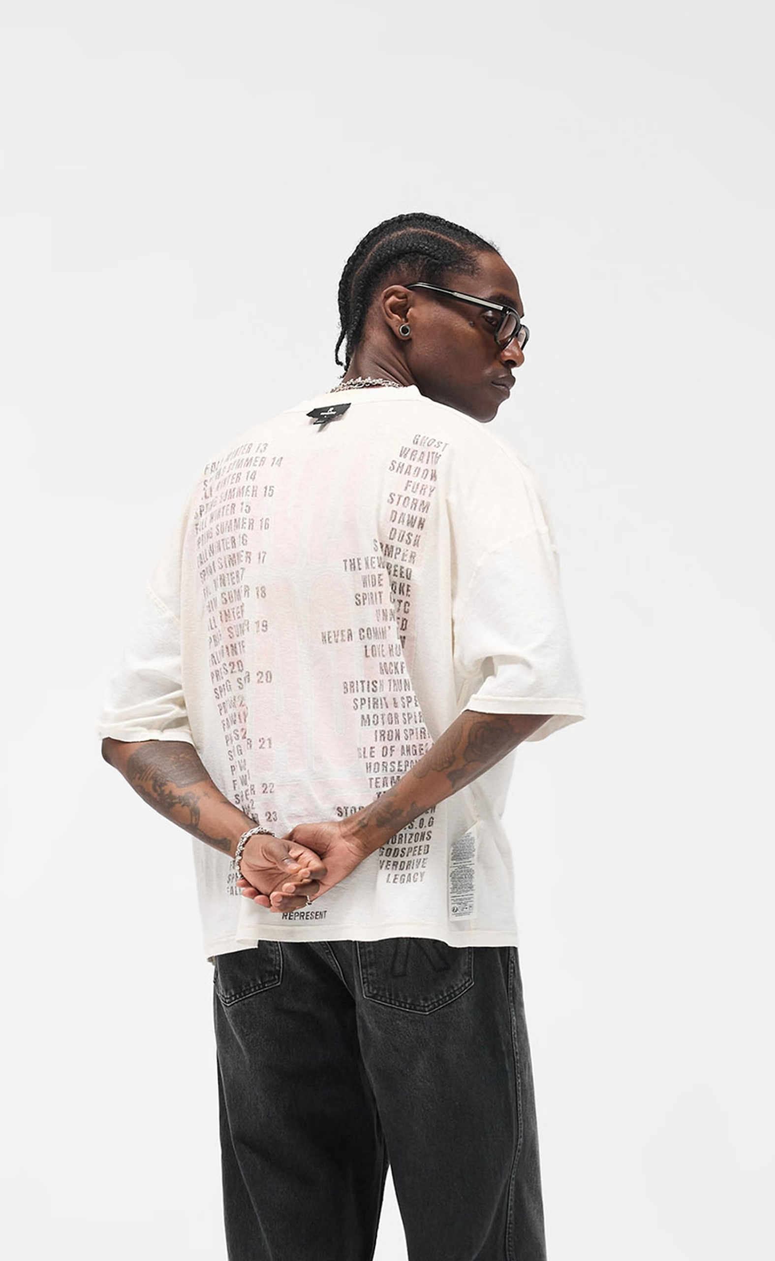 REPRESENT LIVING LEGACY WASHED ECRU T-SHIRT