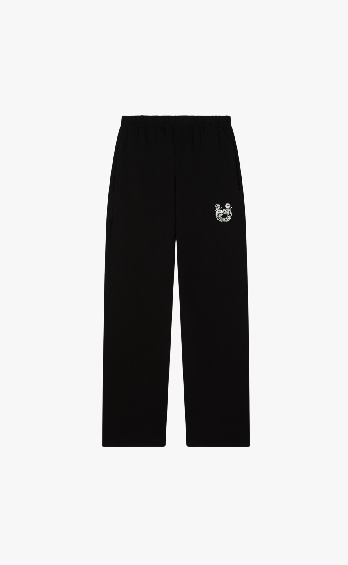 KENZO LUCKY HORSES STRAIGHT JOG BLACK SWEATPANTS