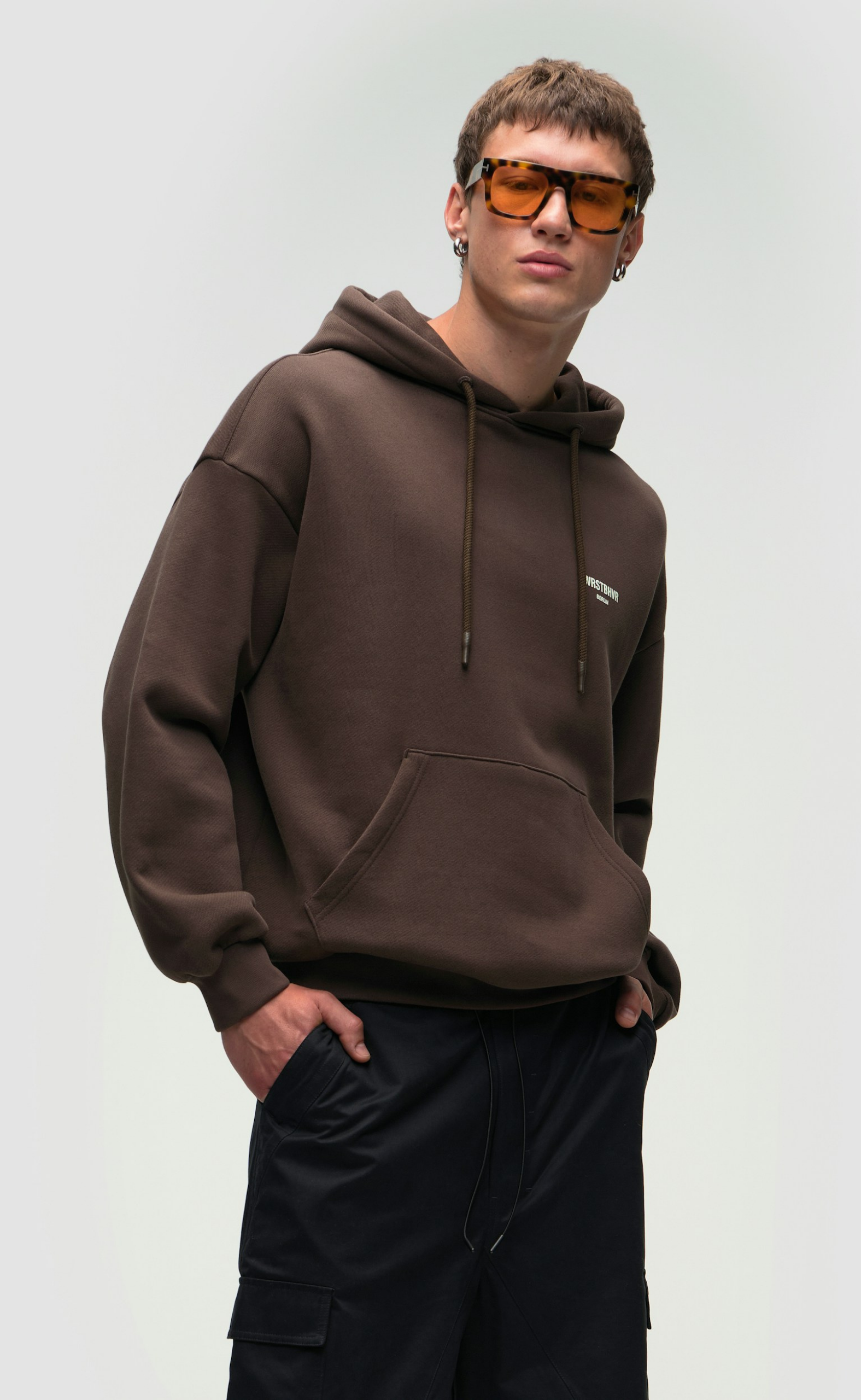 STUDIO V12 CHOCOLATE BROWN HOODIE