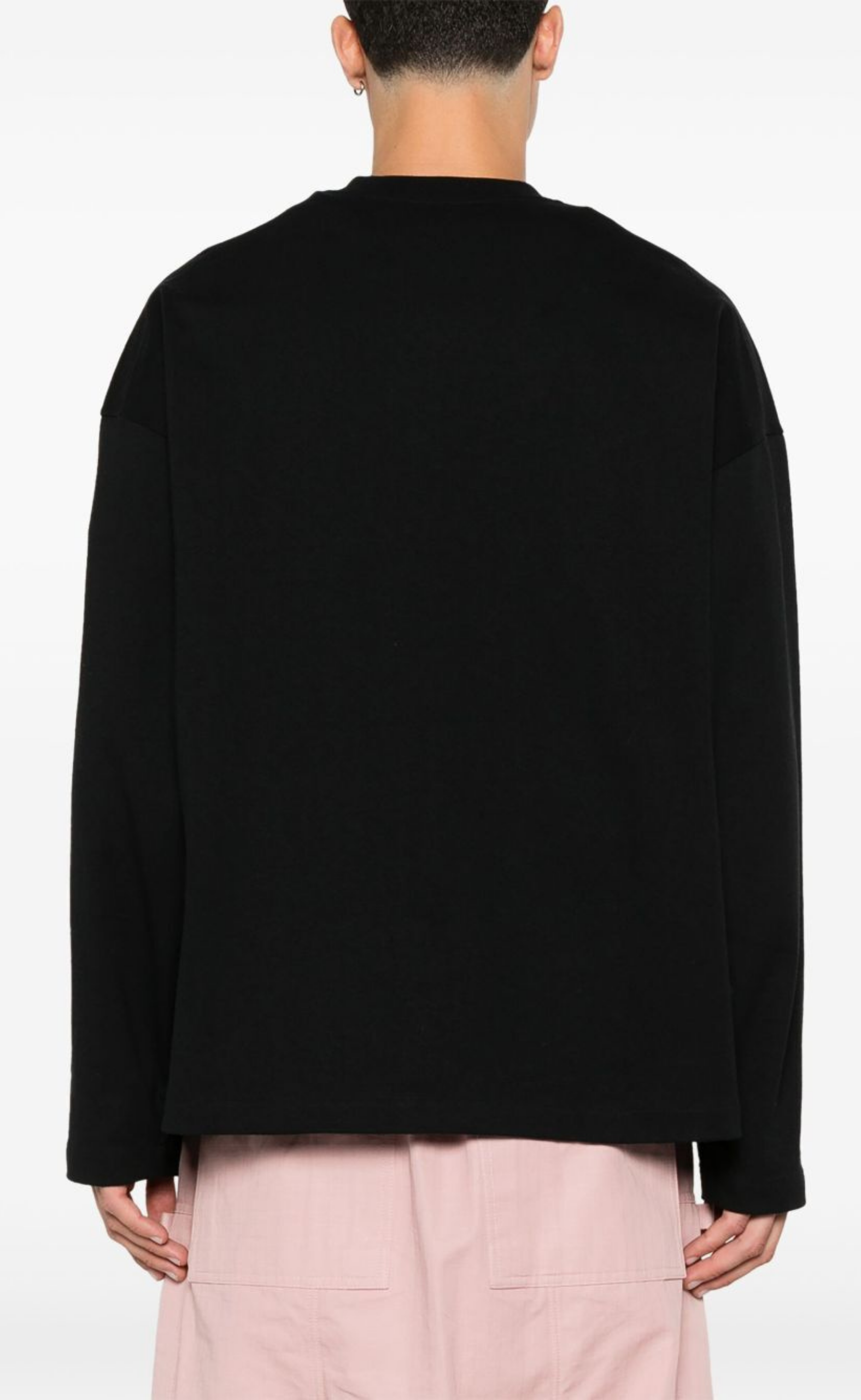 JIL SANDER PRINTED TONAL LOGO BLACK LONGSLEEVE