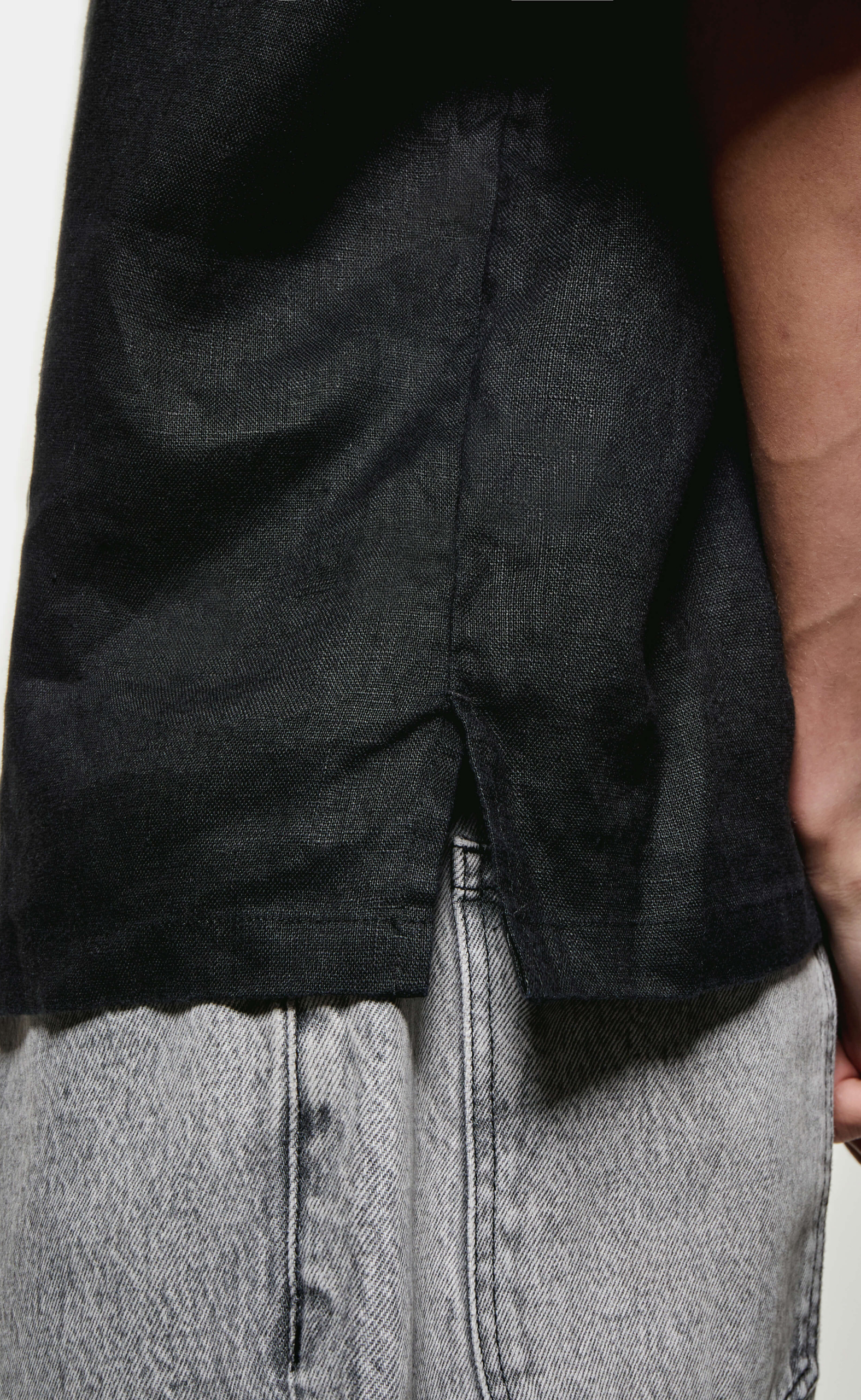 LINEN VACATION BLACK SHIRT