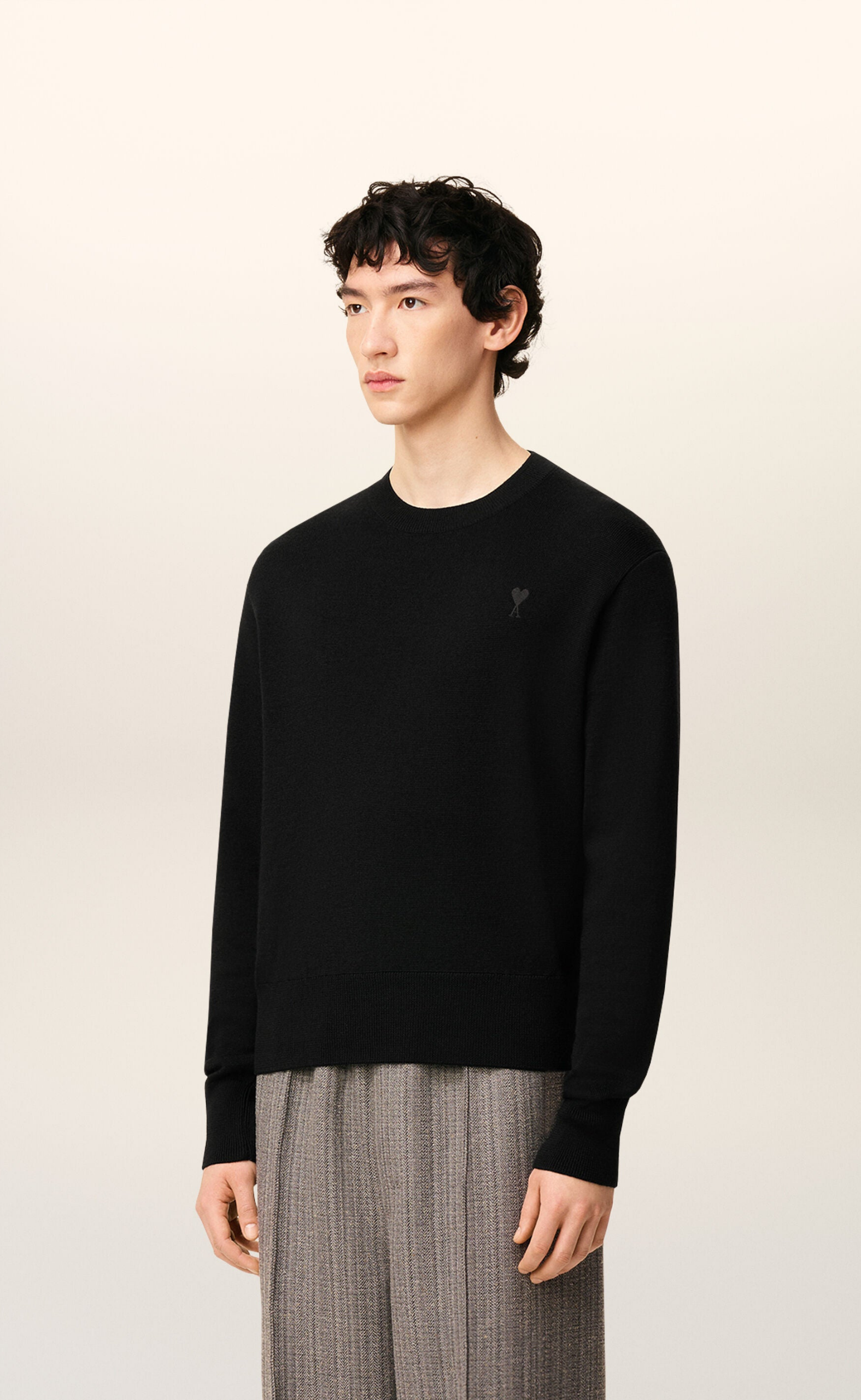 CONTRASTED ADC BLACK SWEATER