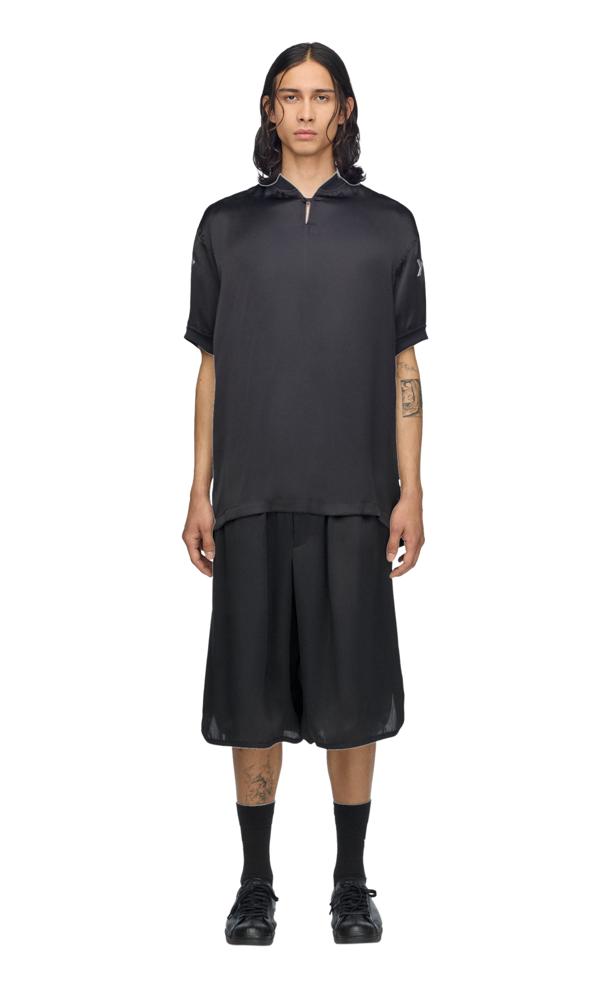 Y-3 LIQUID LOGO BLACK SHORTS