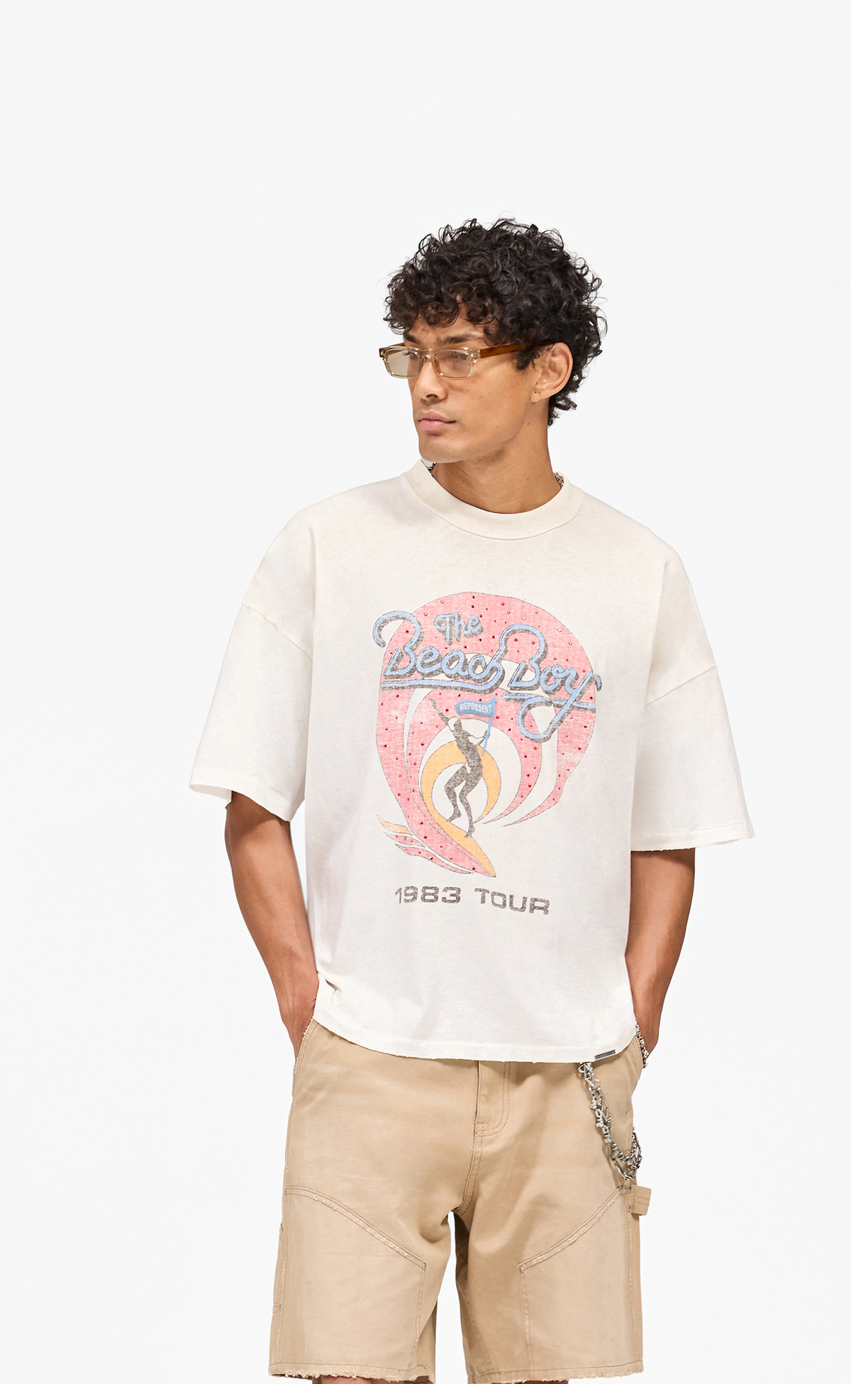 BEACH BOYS X REPRESENT TOUR WASHED ECRU T-SHIRT