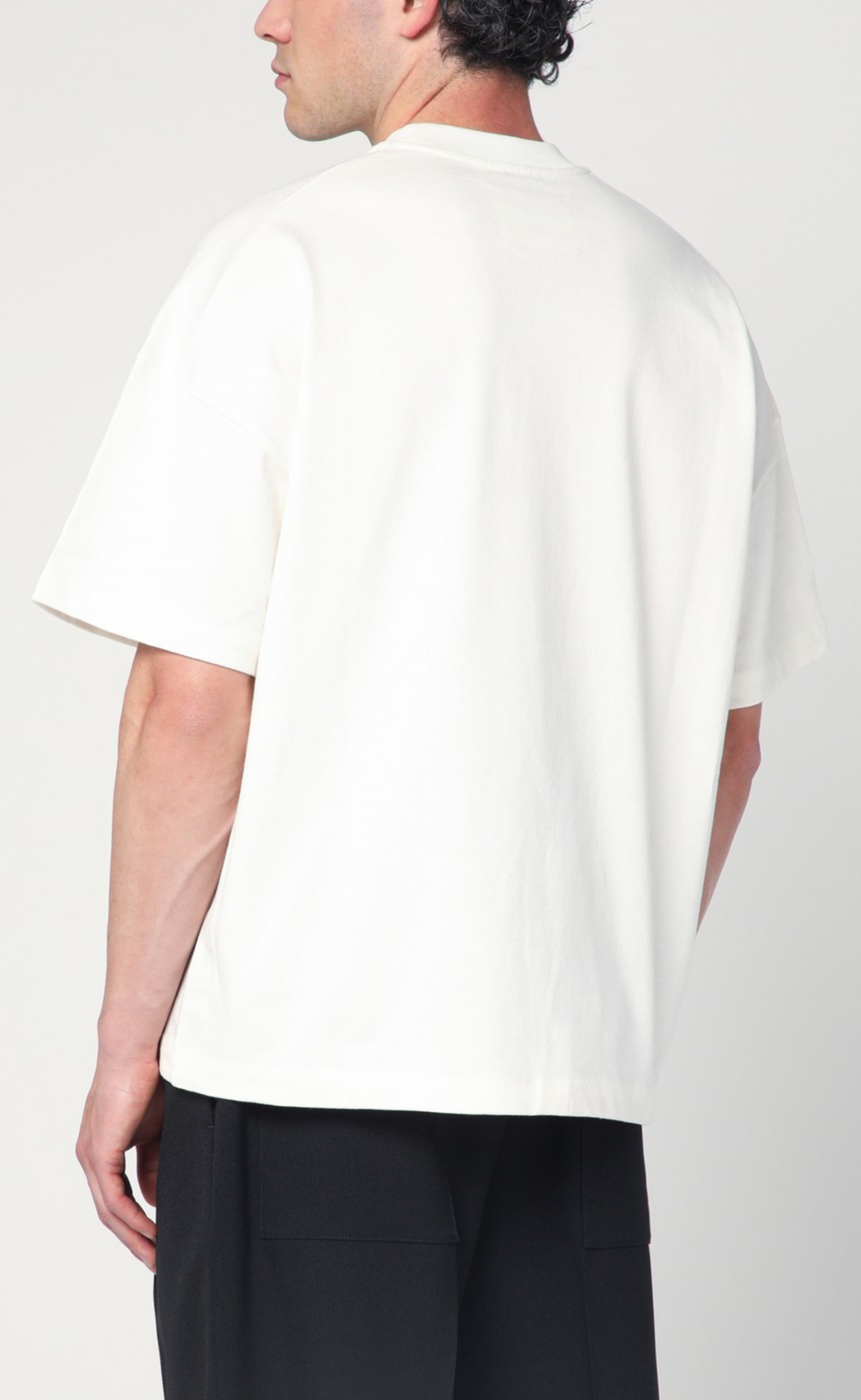 JIL SANDER PRINTED LOGO PORCELAIN T-SHIRT
