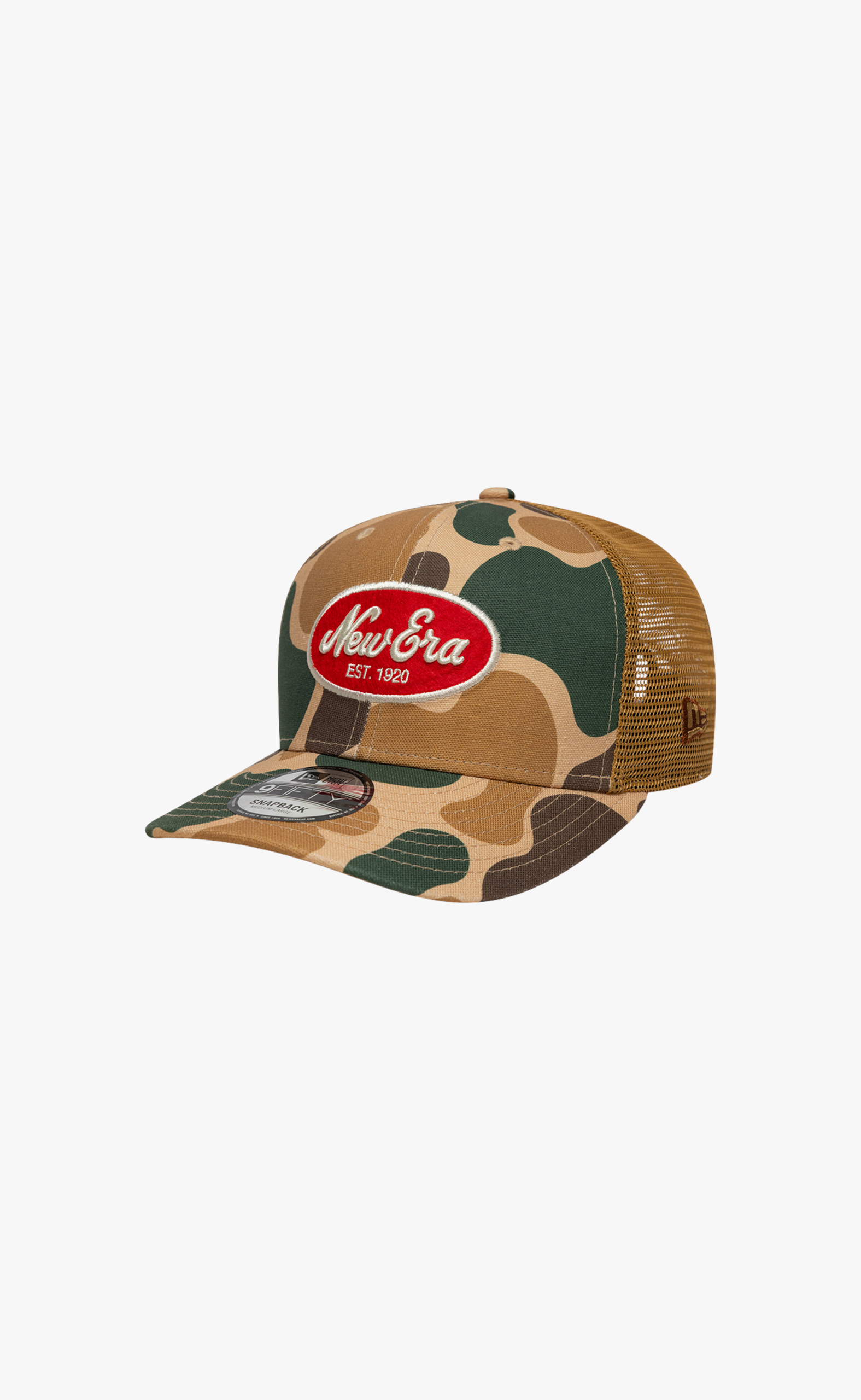 NEW ERA DUCK CAMO 9FIFTY TRUCKER CAMO BEIGE HAT