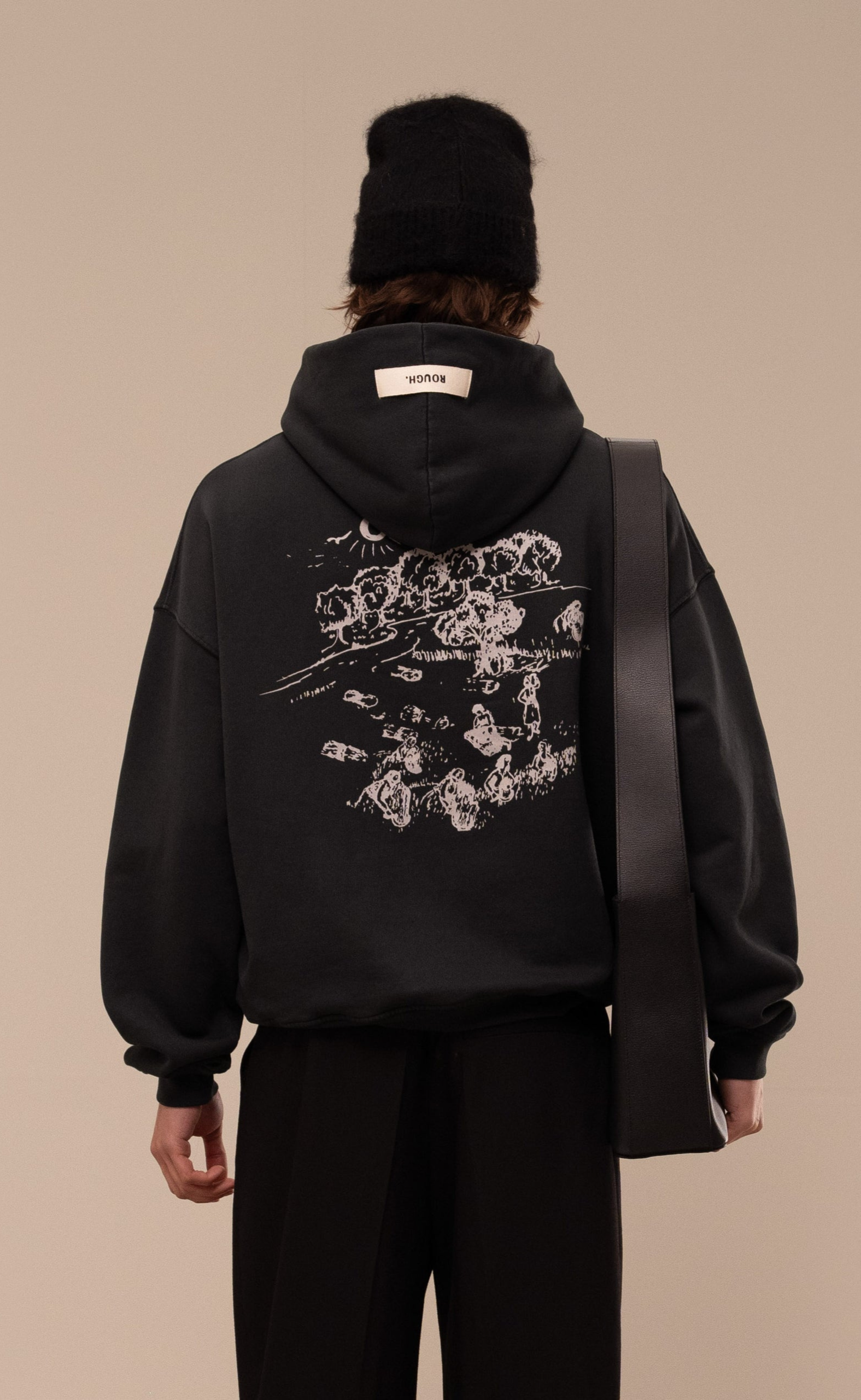 FIELDWORK BLACK WASHED HOODIE