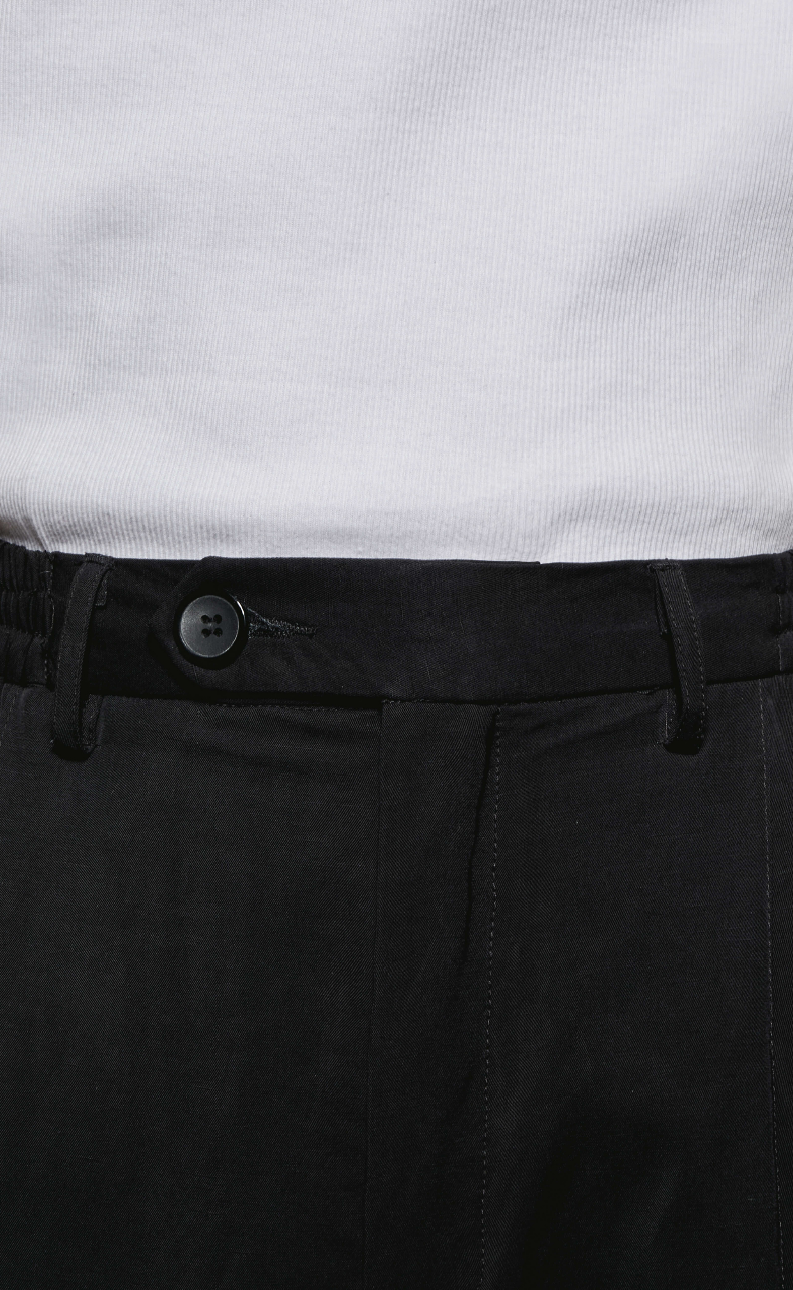 VISCOSE LINEN WIDE FIT SUIT BLACK PANTS