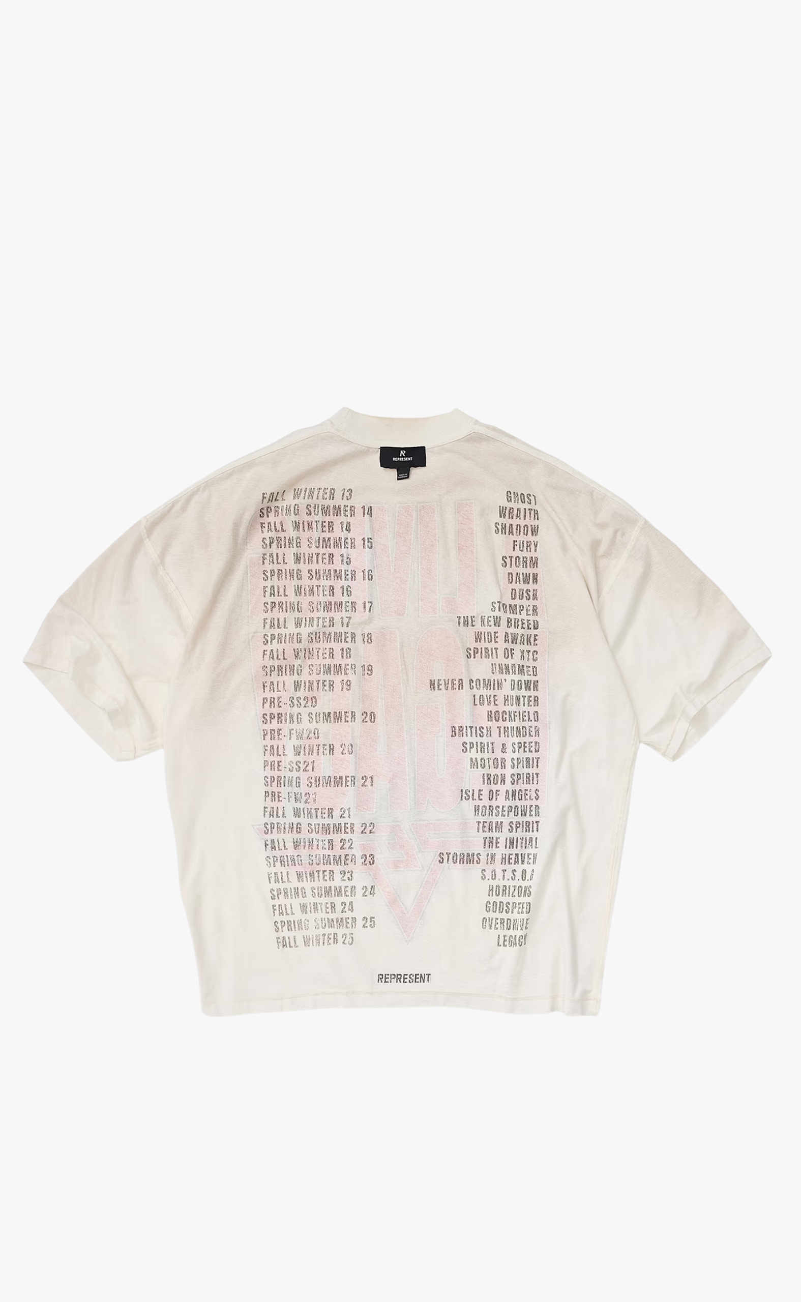 REPRESENT LIVING LEGACY WASHED ECRU T-SHIRT