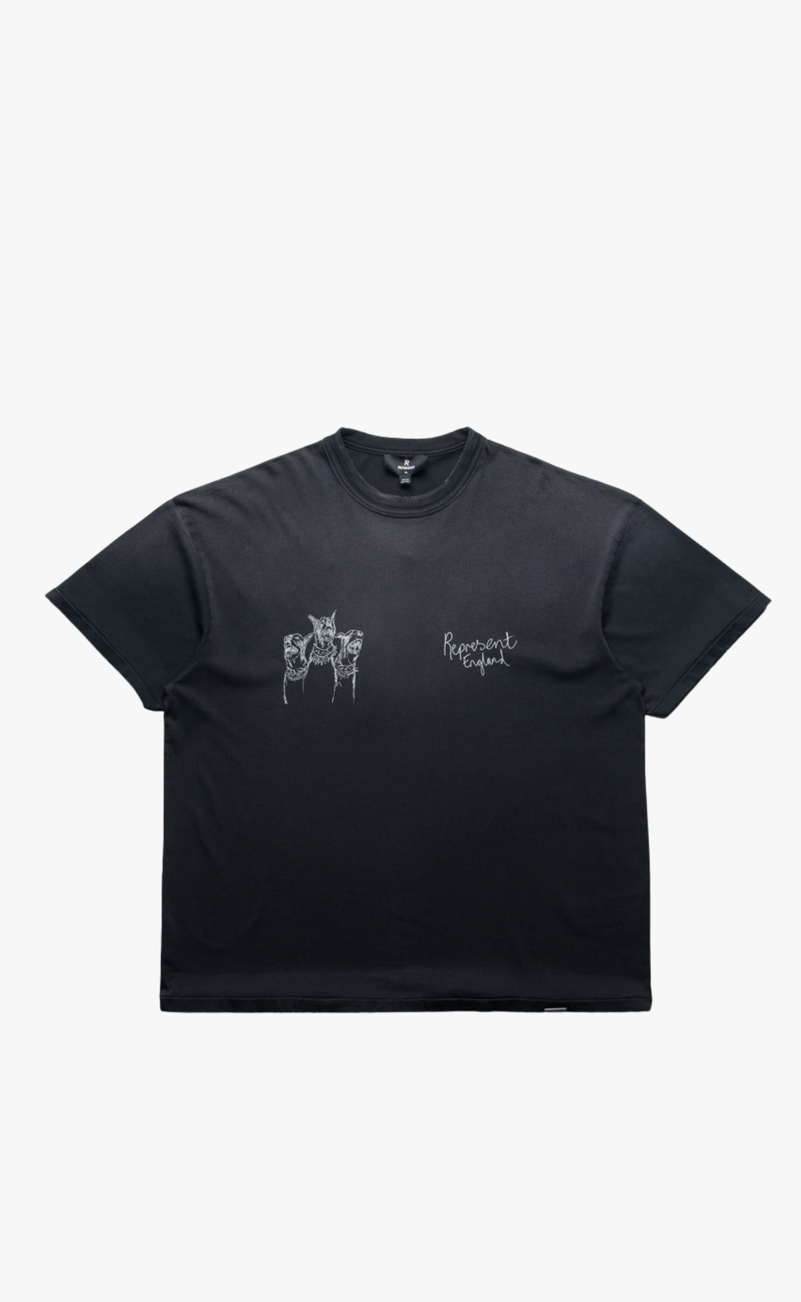HAND DRAWN THOROUGHBRED DOGS AGED BLACK T-SHIRT