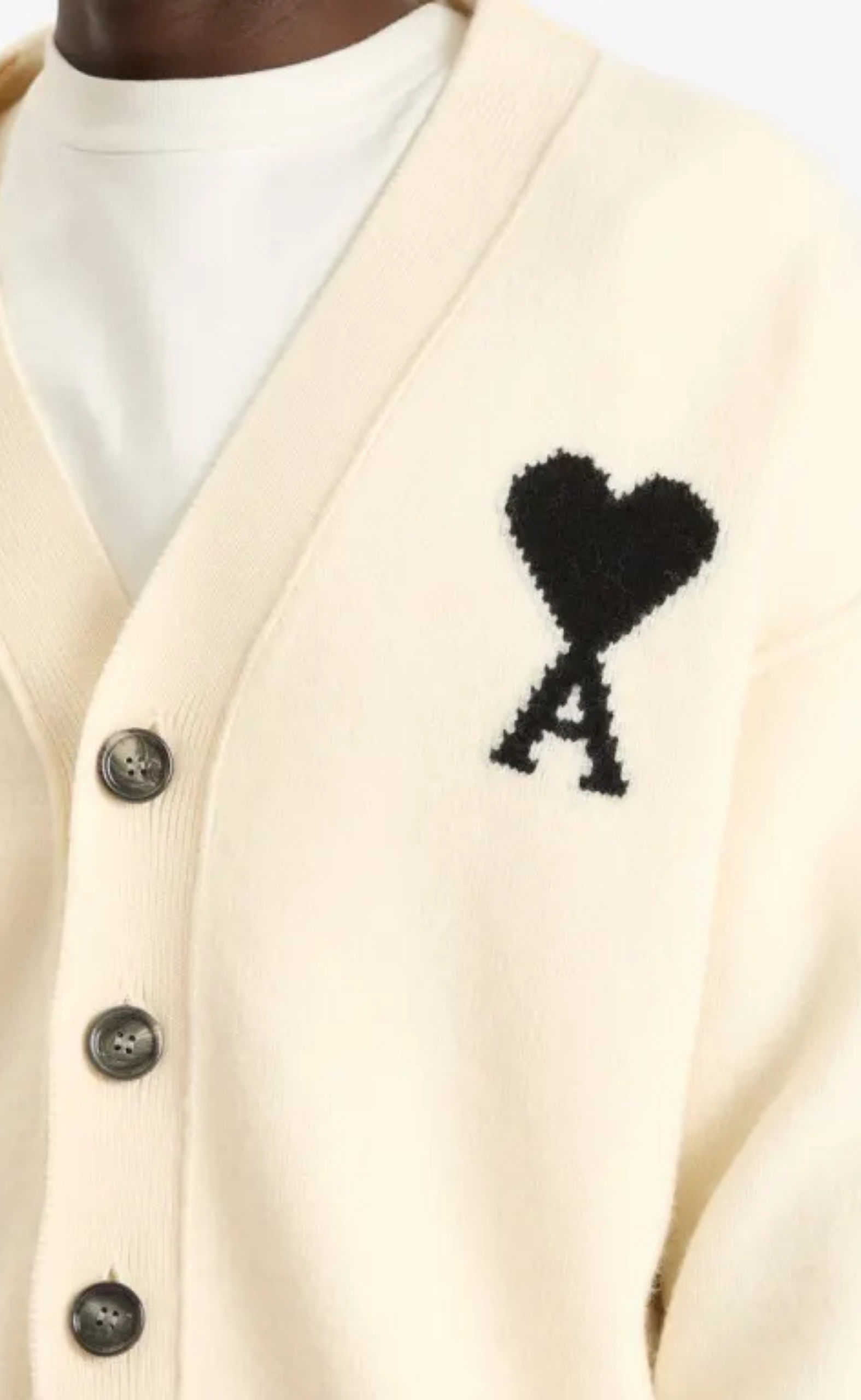 AMI DE COEUR ECRU WOOL CARDIGAN