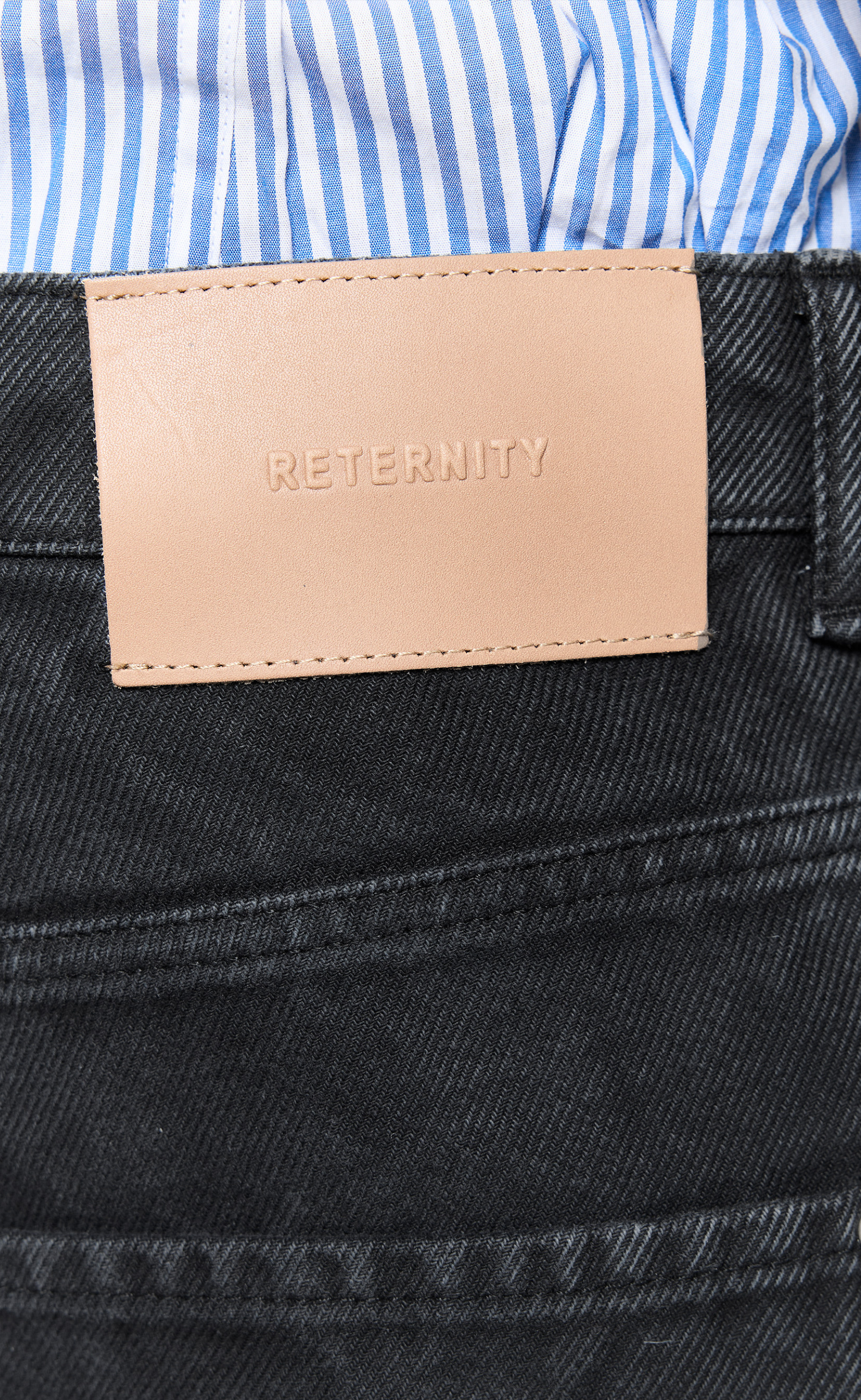 WRINKLED CANVAS CARGO BLACK PANTS