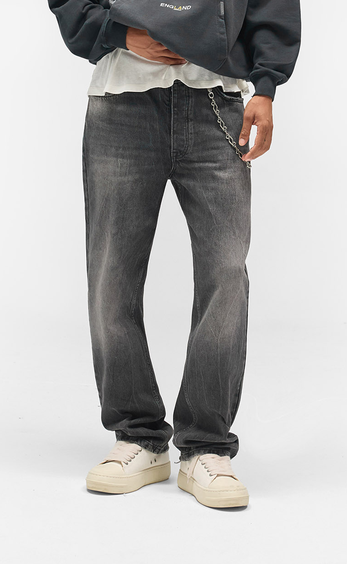 HEATON DENIM DIFFUSED BLACK JEANS