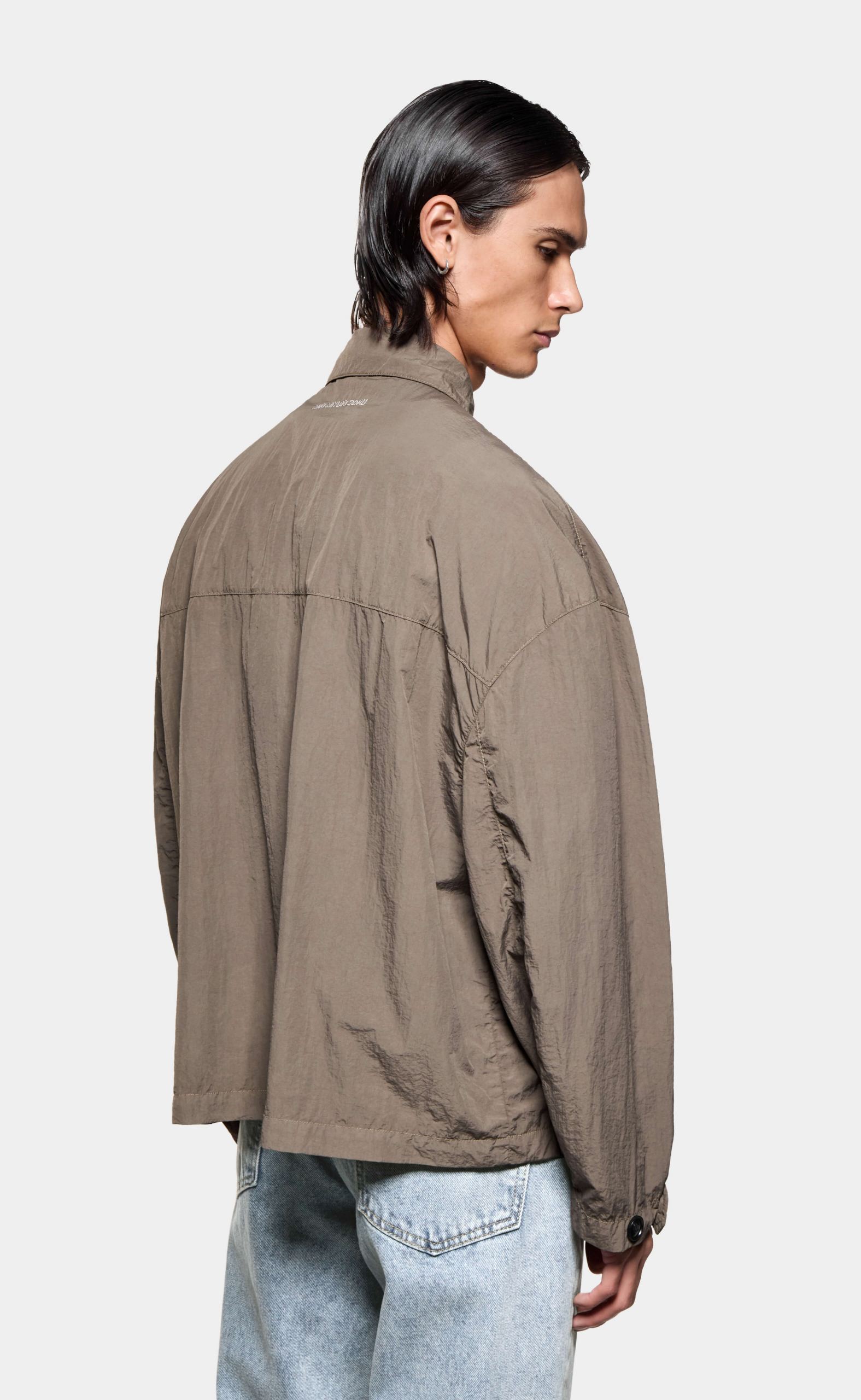 GARMENT DYE BOX OVERSHIRT DEEP KHAKI JACKET