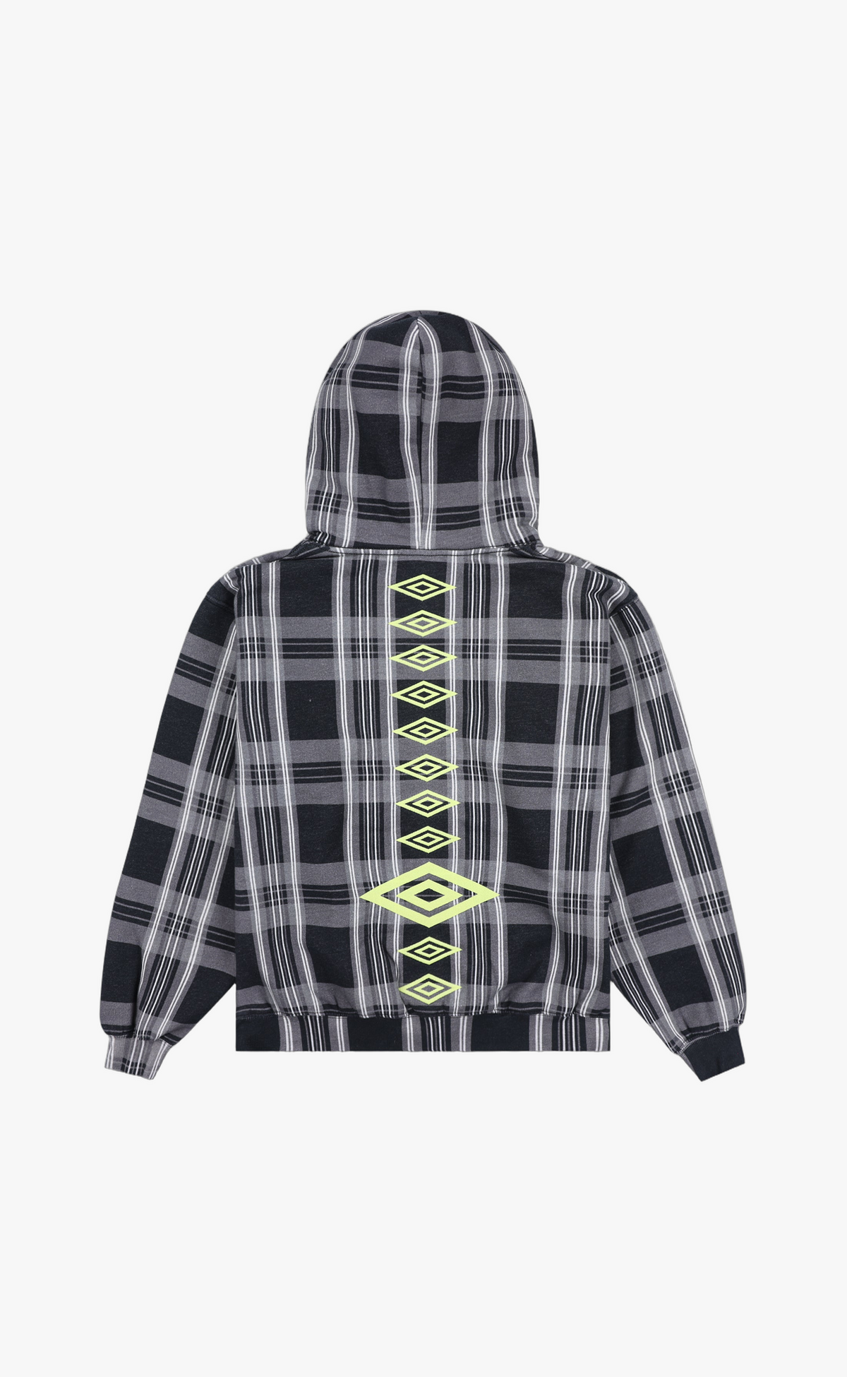 SPINE PLAID BLACK HOODIE