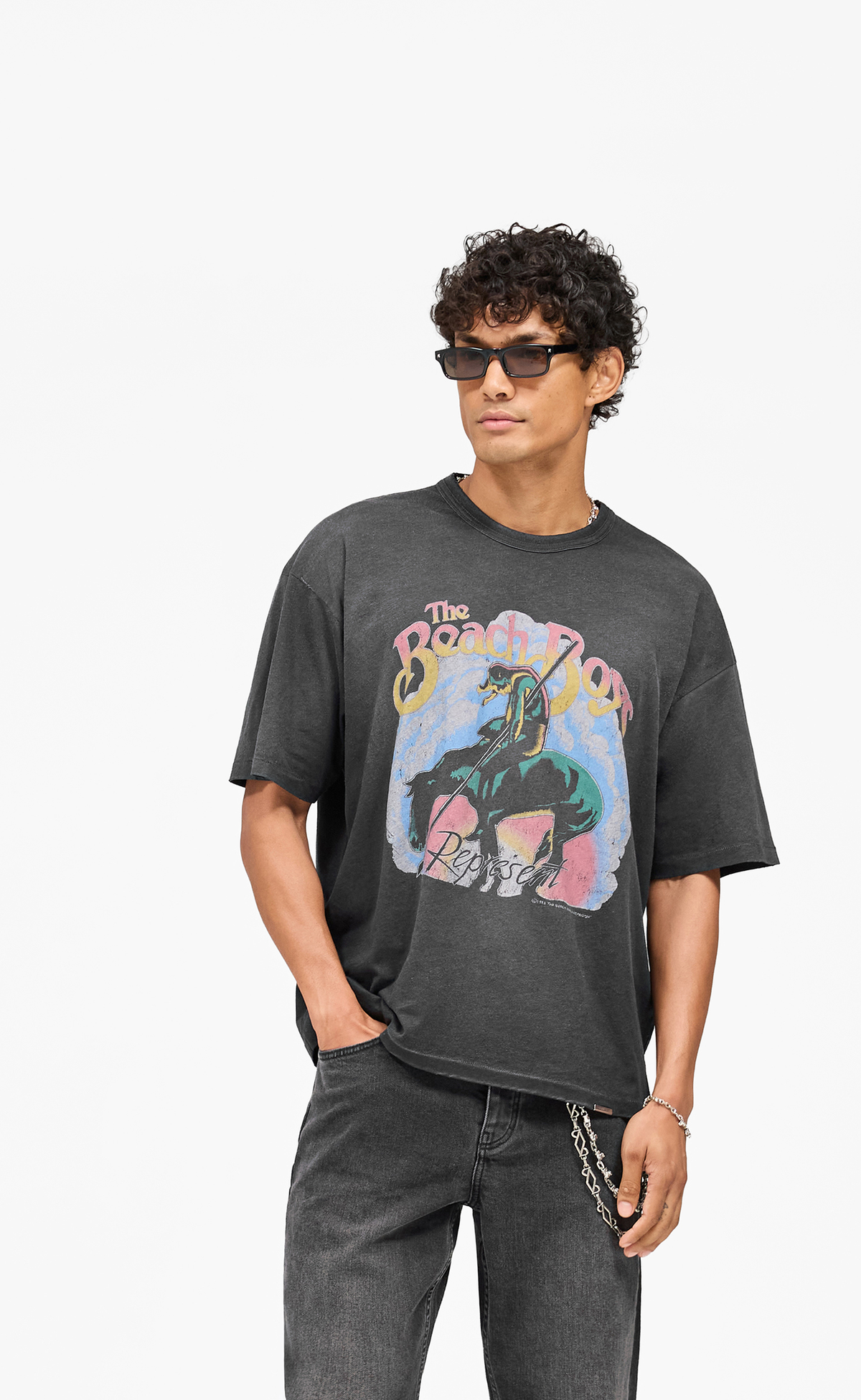 BEACH BOYS ENDLESS SUMMER STAINED BLACK T-SHIRT