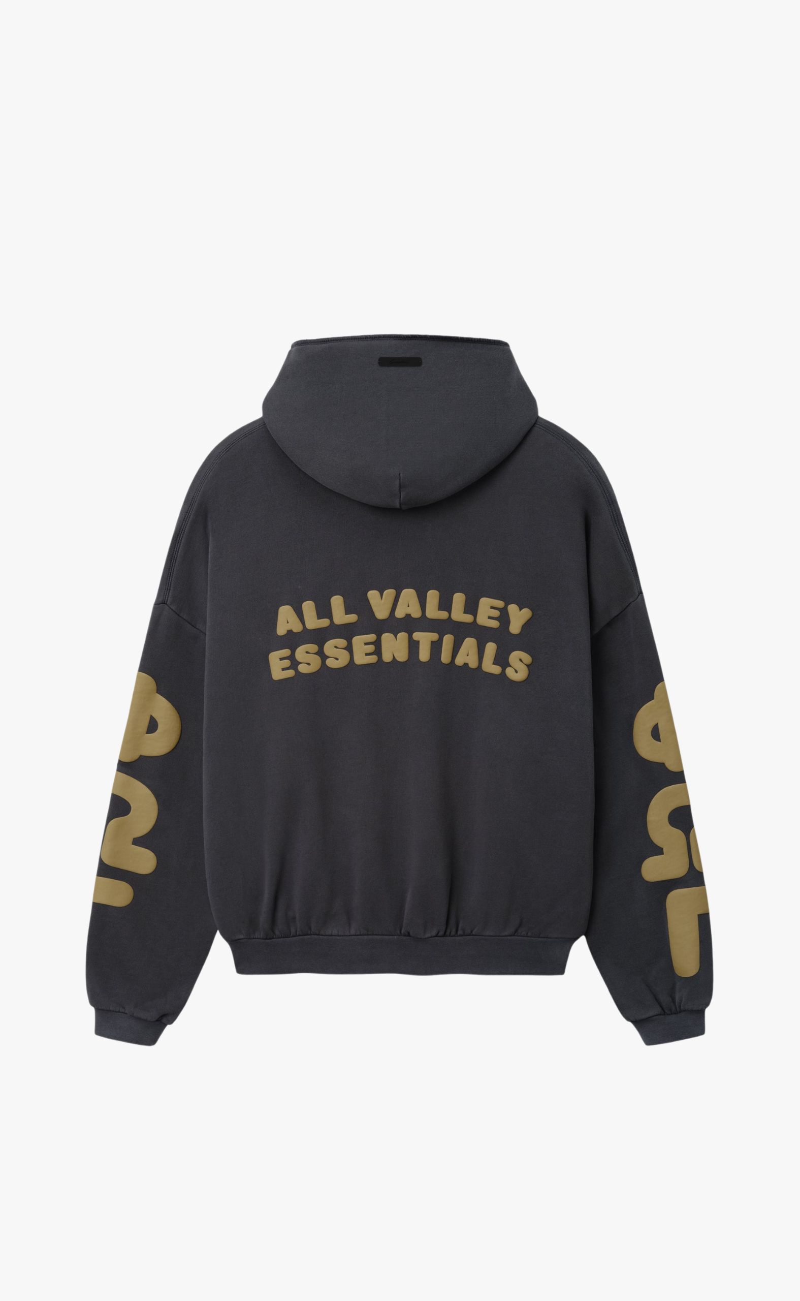 90S ZIP-UP WASHED IRON GREY HOODIE