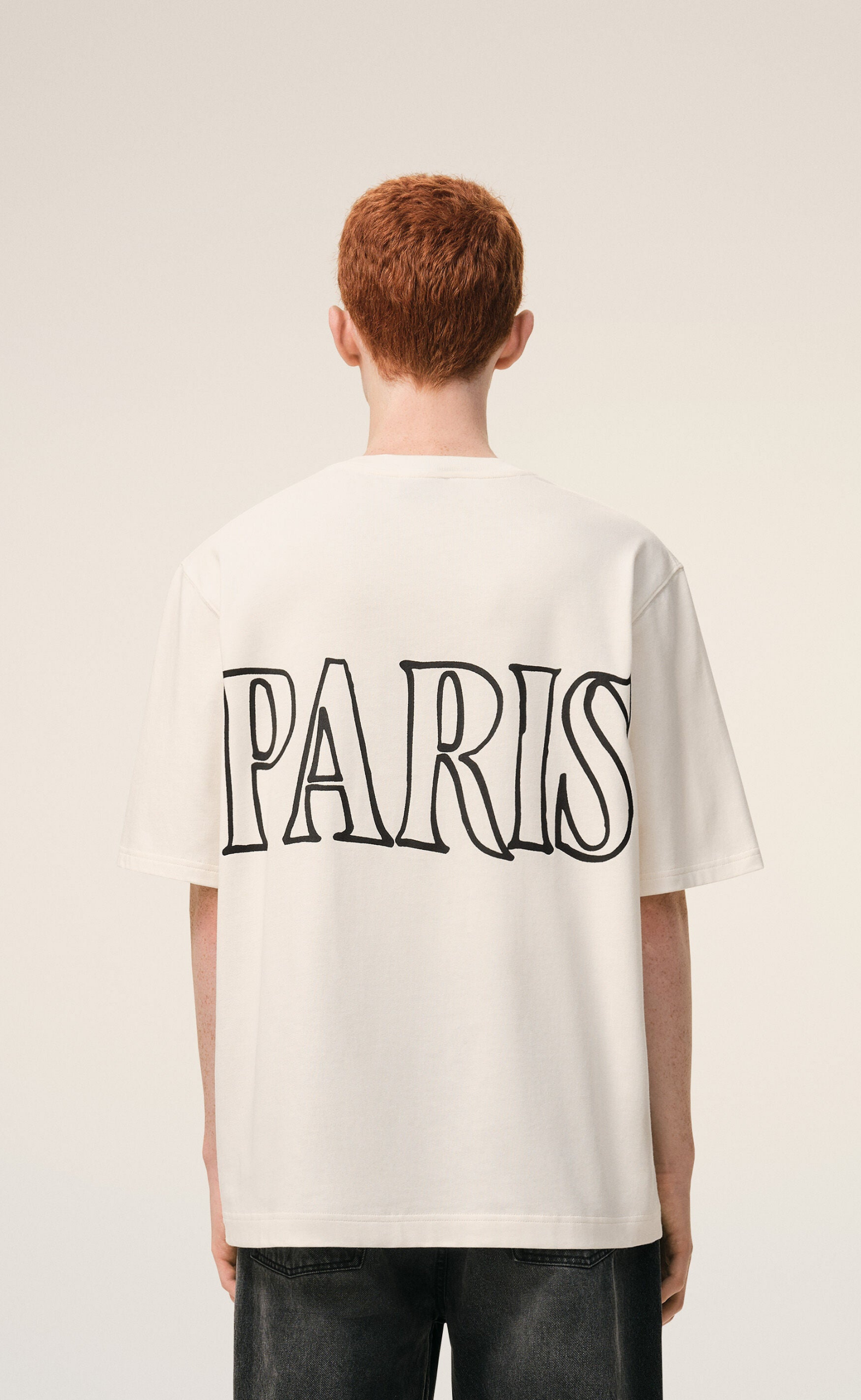 AMI PARIS PRINT WHITE T-SHIRT