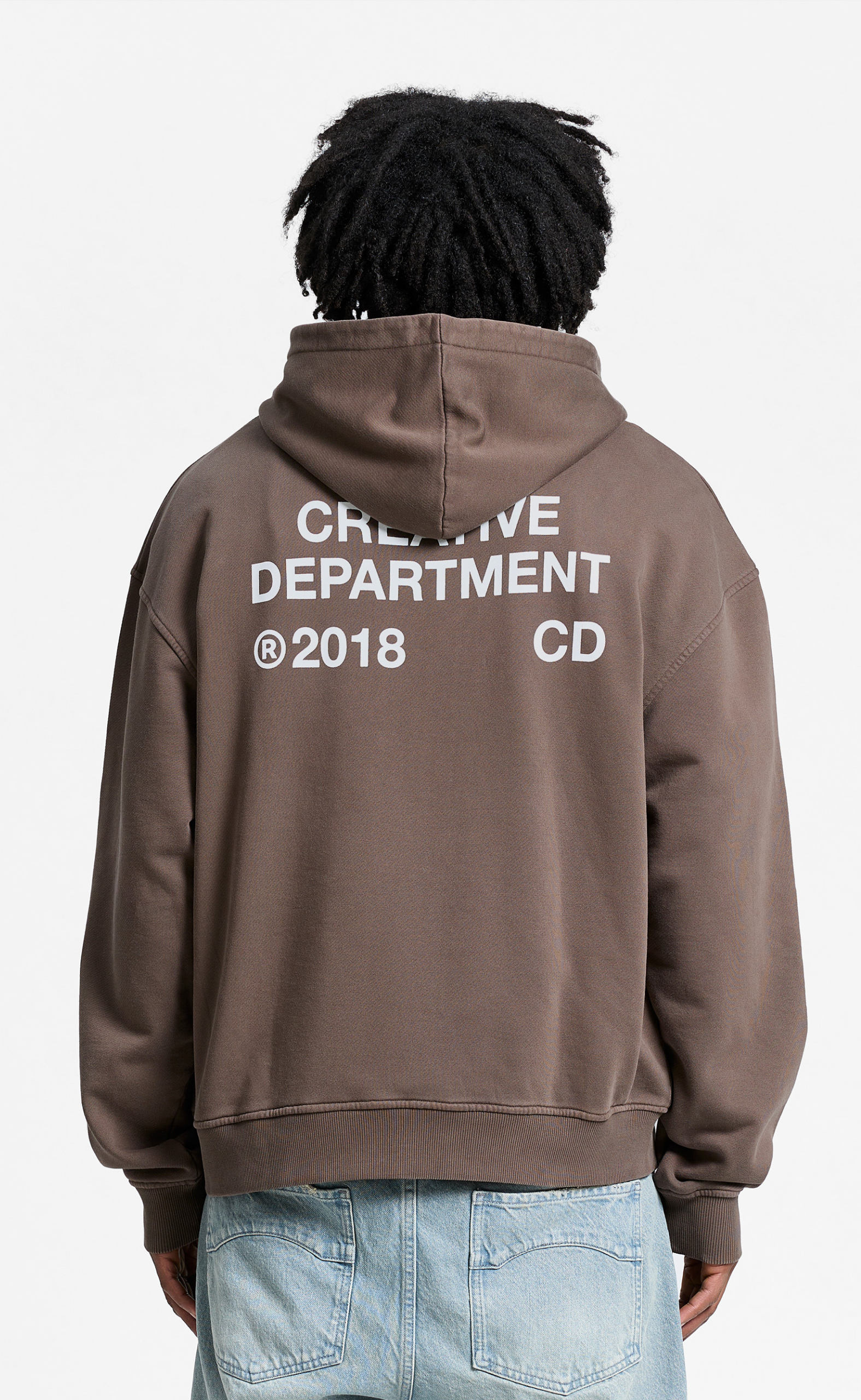 CREATIVE DEPT ZIP BROWN HOODIE